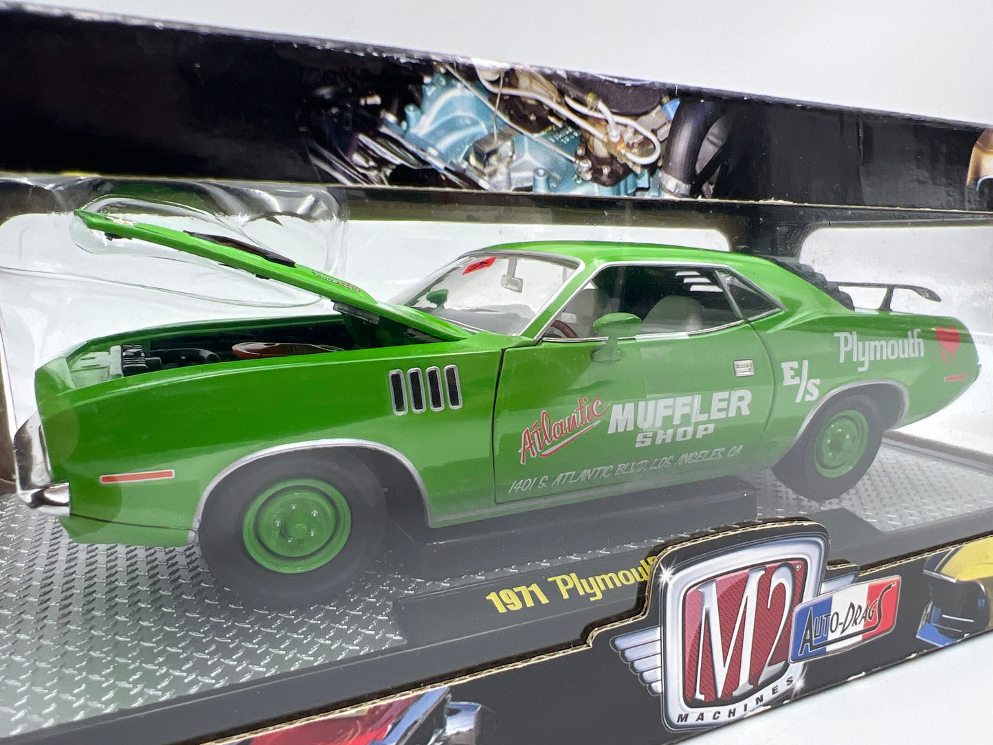 M2 Machines 1/24 10-16 Auto Drags 1971 Plymouth Cuda 440 Green VHTF