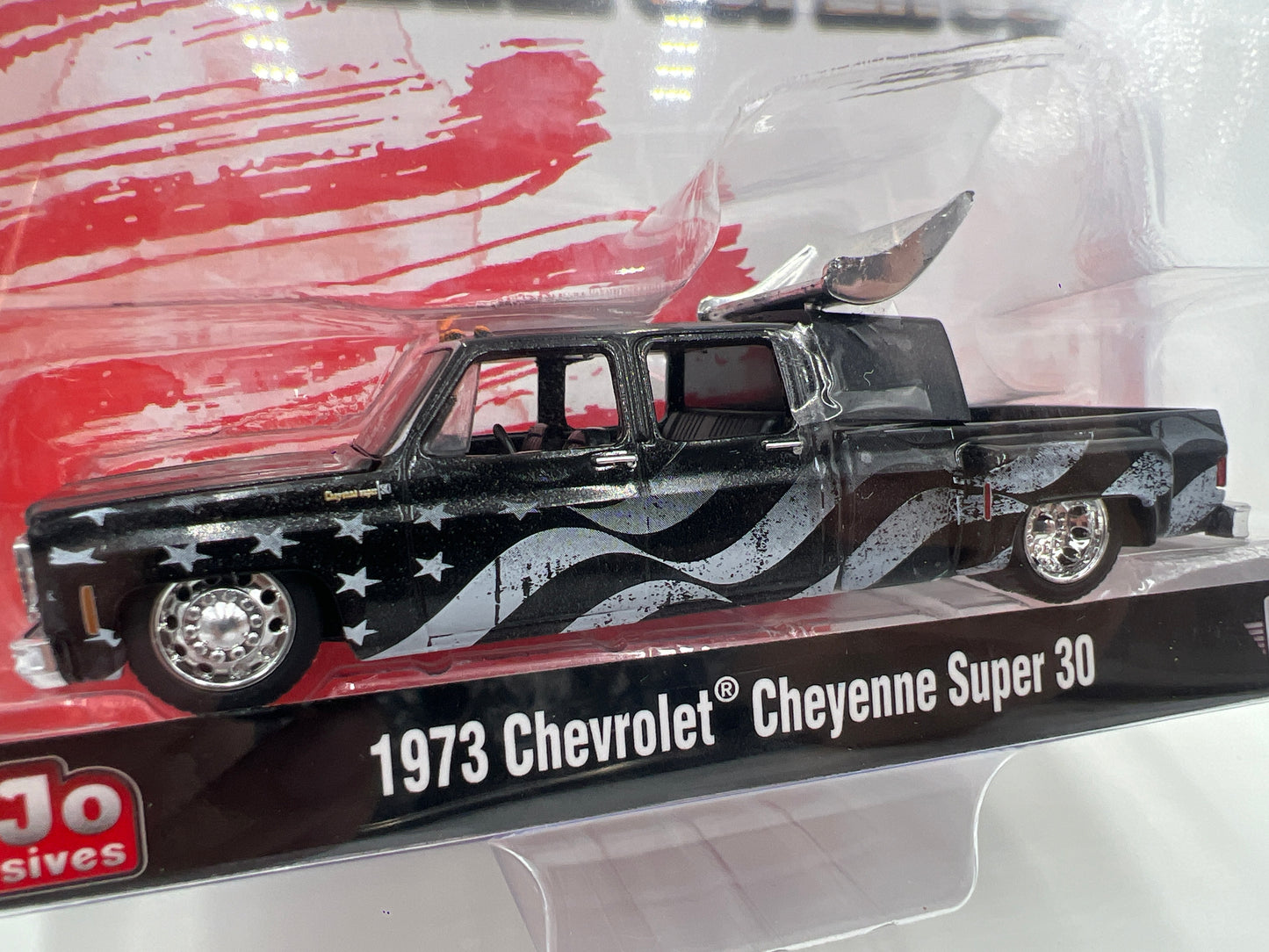 2025 M2 Machines Mijo Exclusives Stars & Stripes 1973 Chevrolet Cheyenne Super 30 Black mjs07 199D