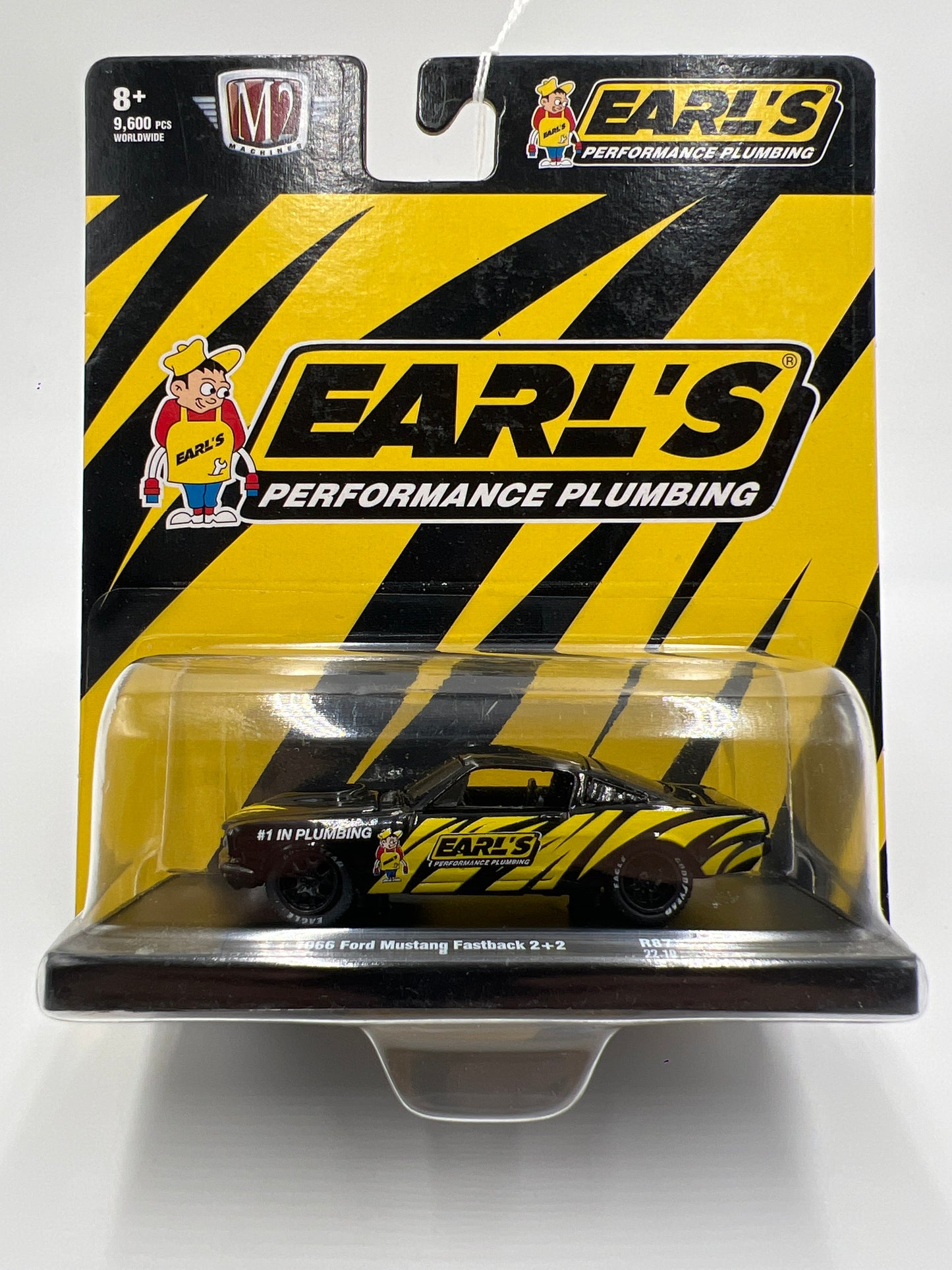 M2 Machines Auto Drivers 1966 Ford Mustang Fastback 2+2 Black/Yellow Earls R87