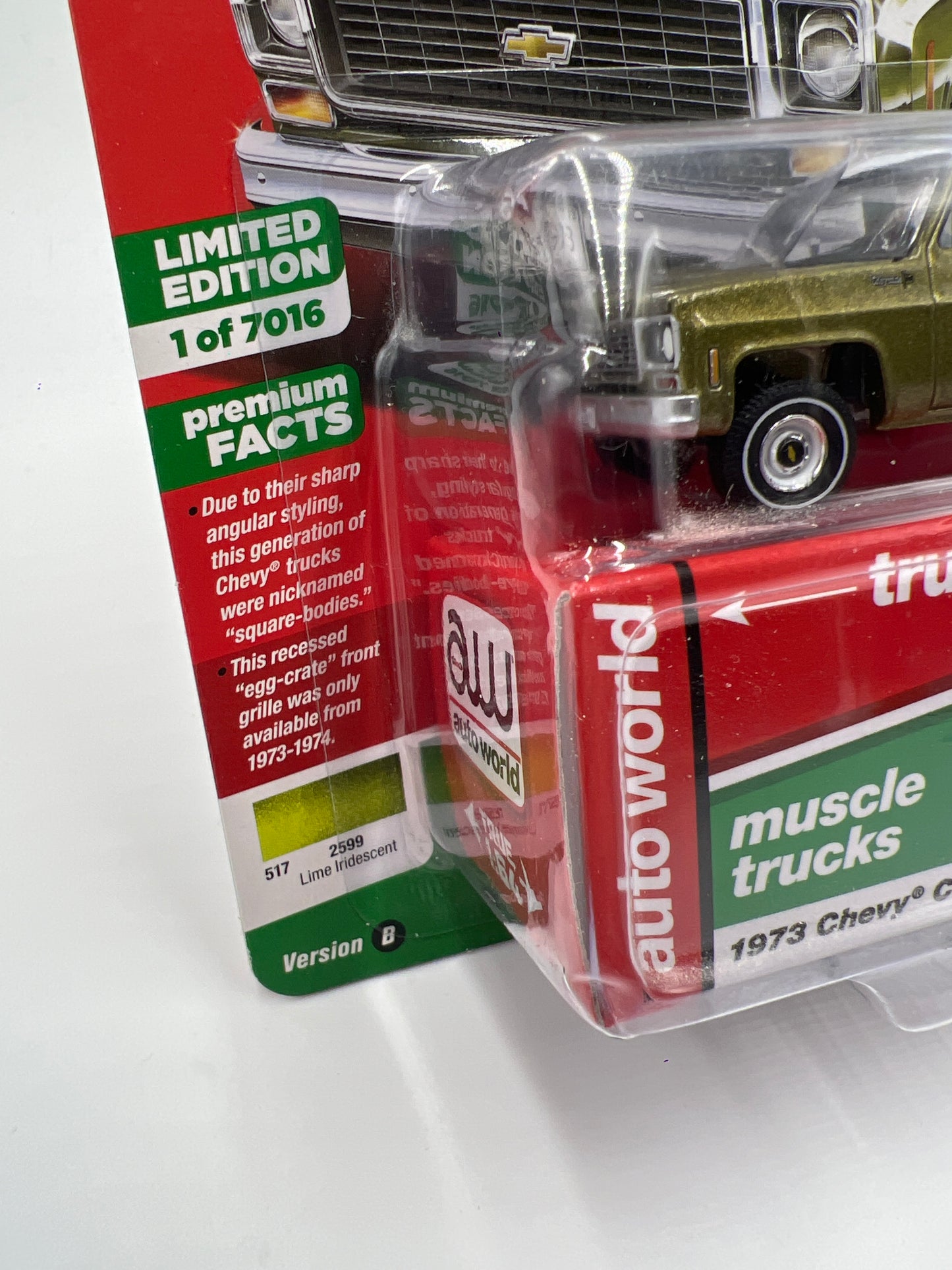 Auto World Muscle Trucks Release 2 Version B 1973 Chevy Cheyenne Stepside Green