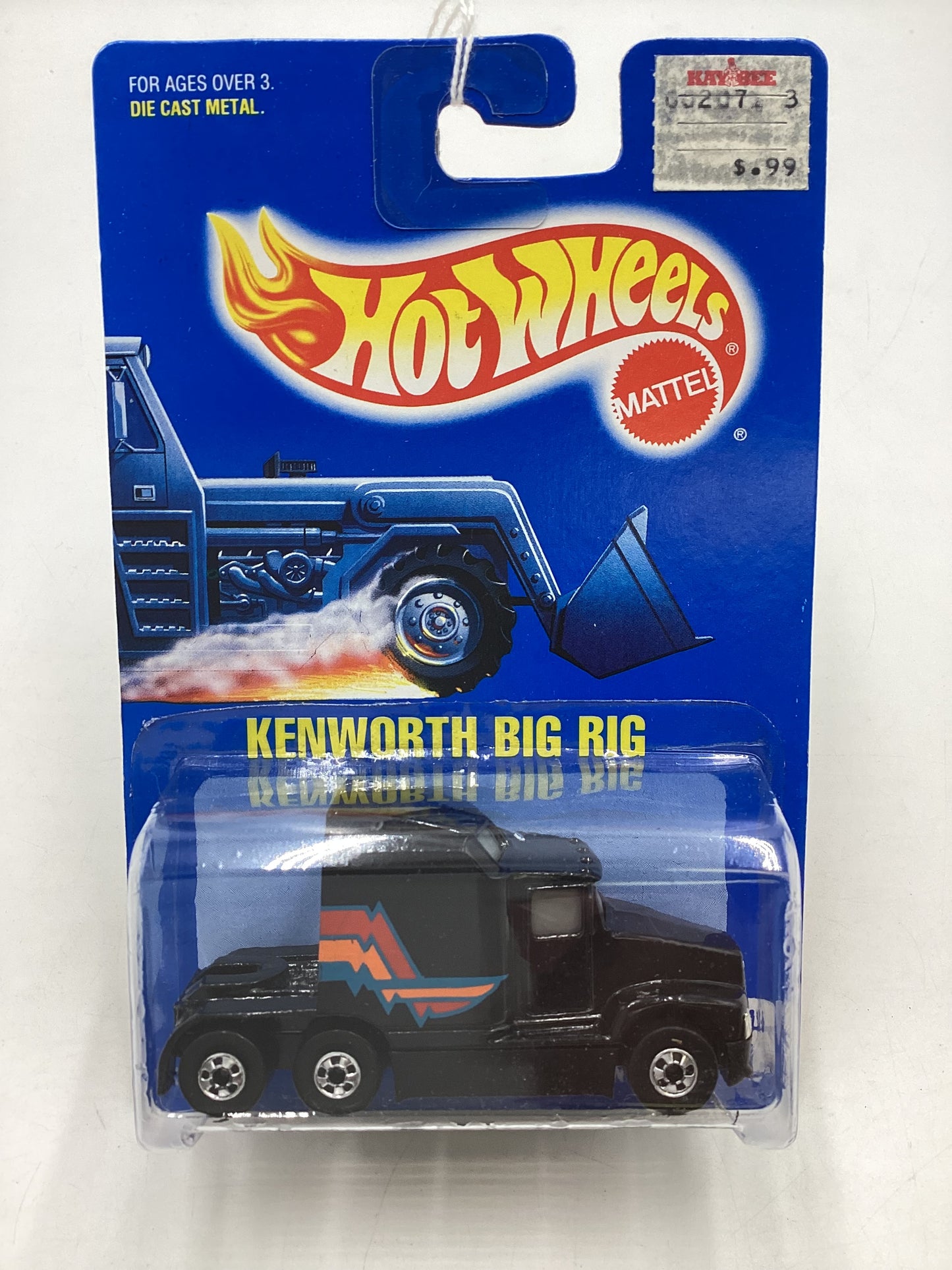 Hot Wheels Blue Card Collector No. 76 Kenworth Big Rig Black BW Wheels