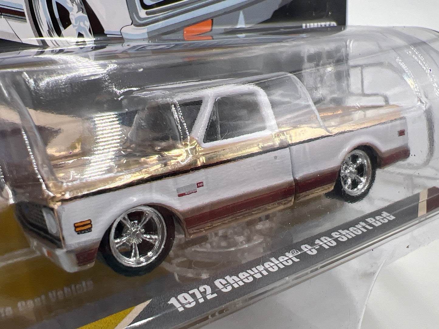 Greenlight Mijo Exclusives CHROME CHASE 1972 Chevrolet C10 Short Bed Yellow