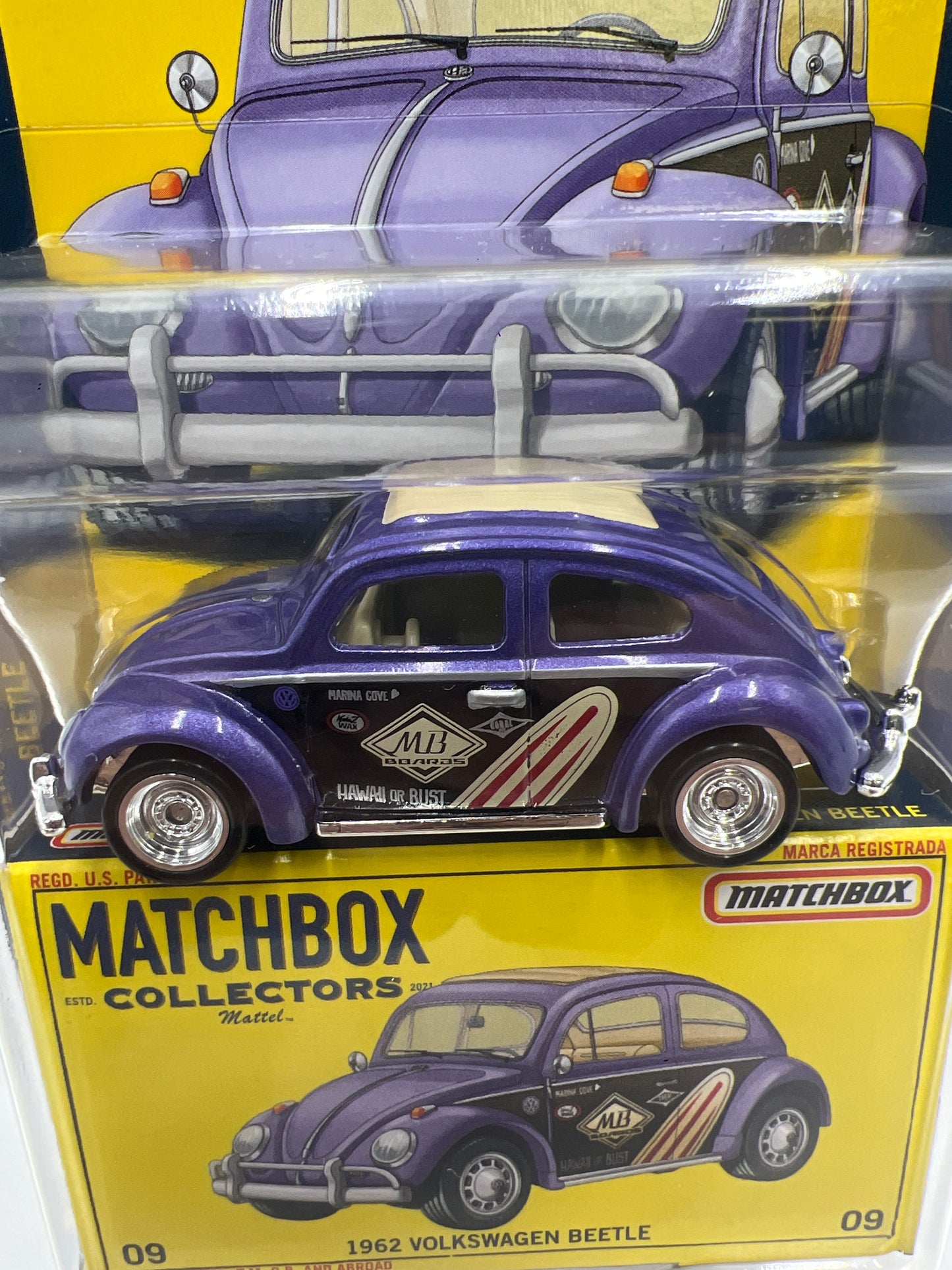 2020 Matchbox Collectors #09 1962 Volkswagen Beetle Purple 171D