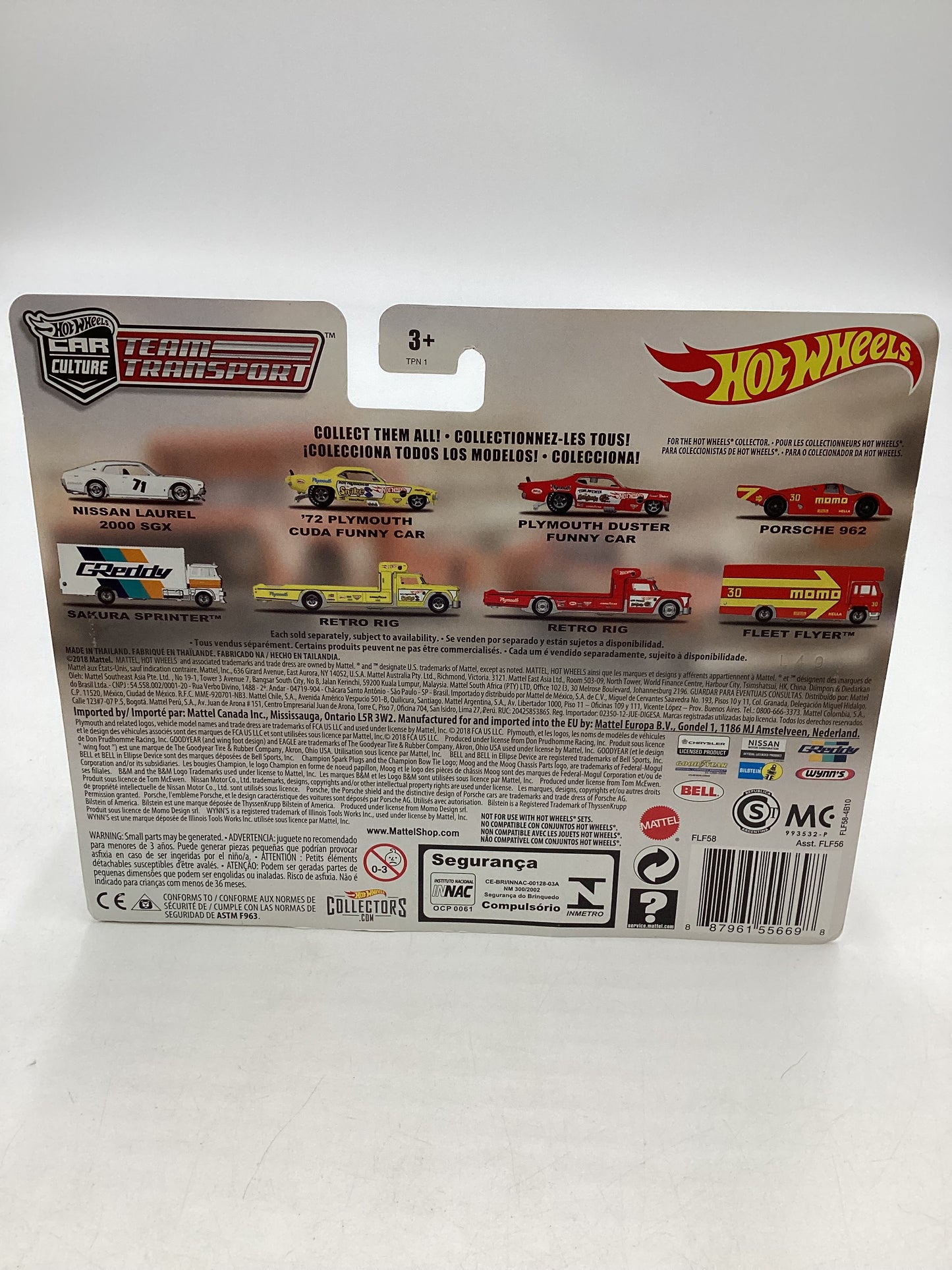 2018 HOT WHEELS TEAM Plymouth Duster Mongoose Funny Car and Retro Rig #5 with Protector