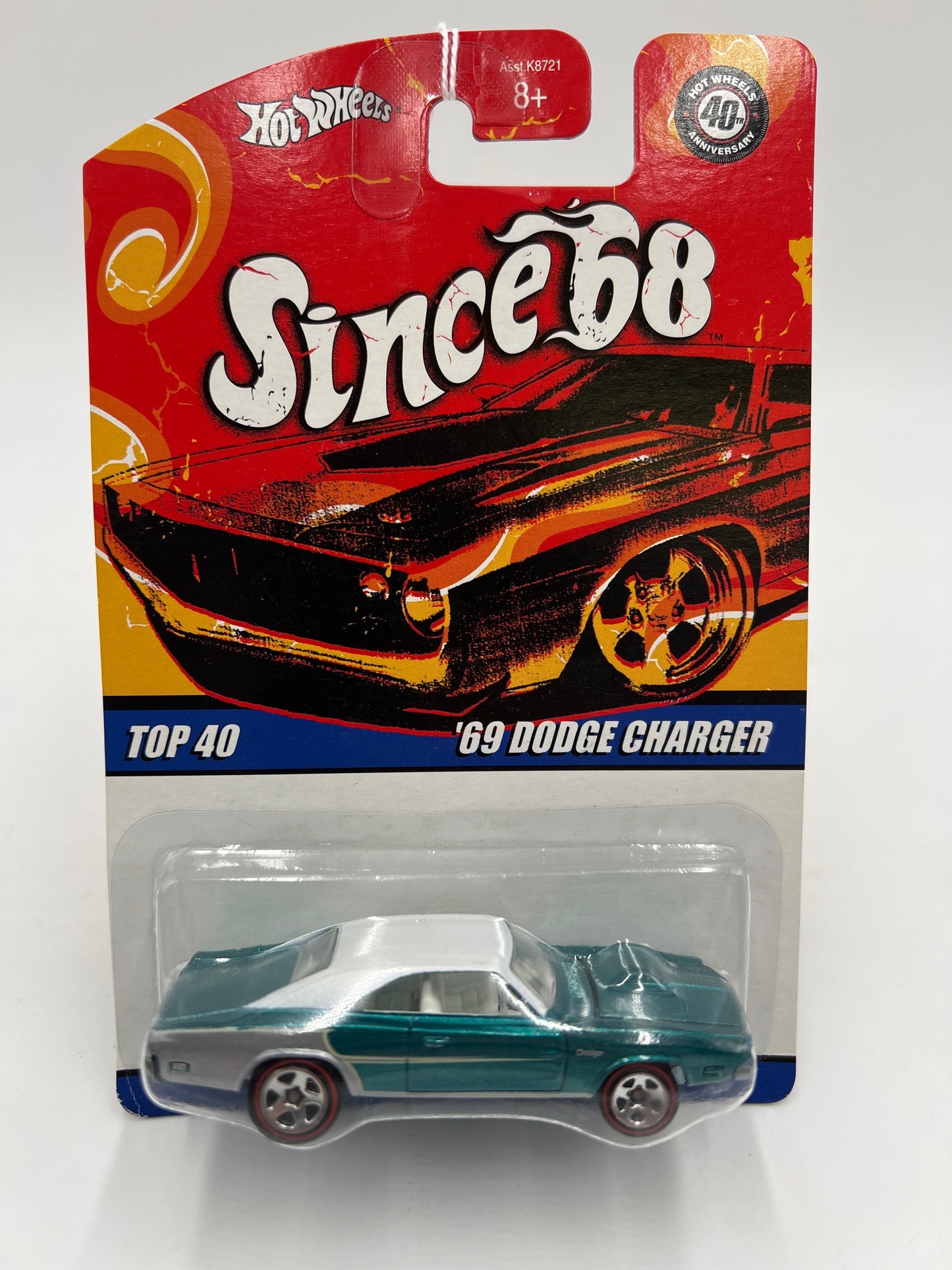 2007 Hot Wheels Since 68 40th Anniversary #12 69 Dodge Charger Aqua 159A