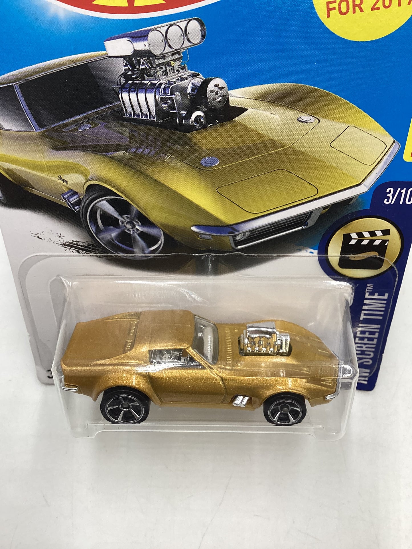 2017 Hot wheels #099 Gold 68 Corvette Gas Monkey Garage 110H