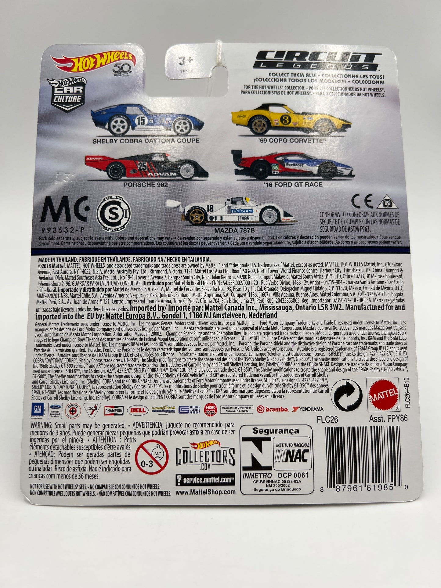 2018 Hot Wheels Car Culture Premium Circuit Legends #4 16 Ford GT Race 253D