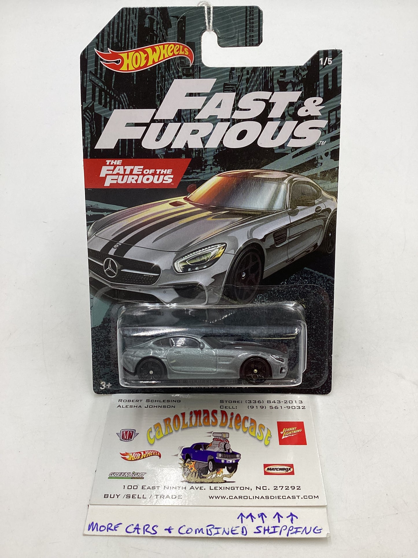 2020 Hot wheels Fast and furious Fate of the Furious 15 Mercedes AMG GT #1 71D