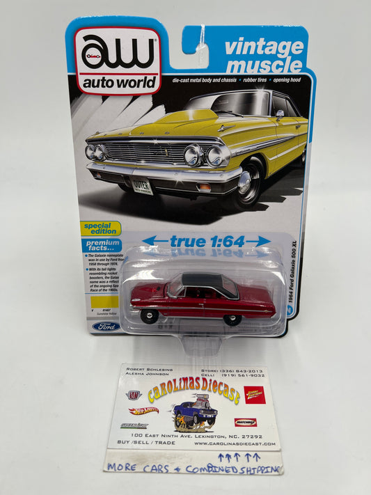 Auto World Ultra Red Chase Vintage Muscle Release 6 Version A 1964 Ford Galaxie 500 XL Red