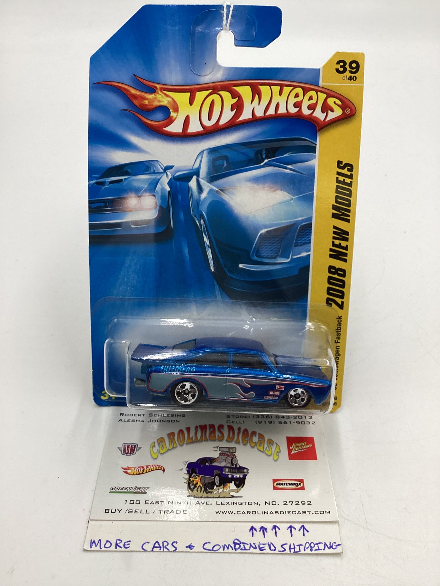 2008 Hot Wheels New Models #39 65 Volkswagen Fastback Blue 96C