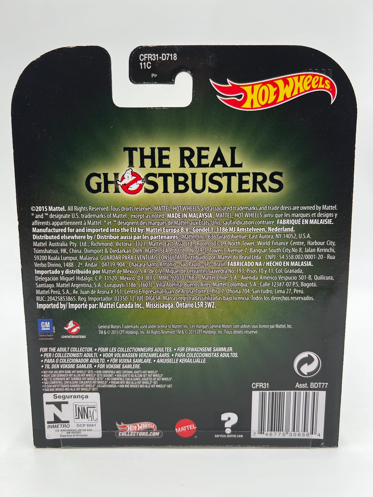 Hot Wheels Retro Entertainment Ghostbusters Ecto-1 Cartoon Car White W/Protector