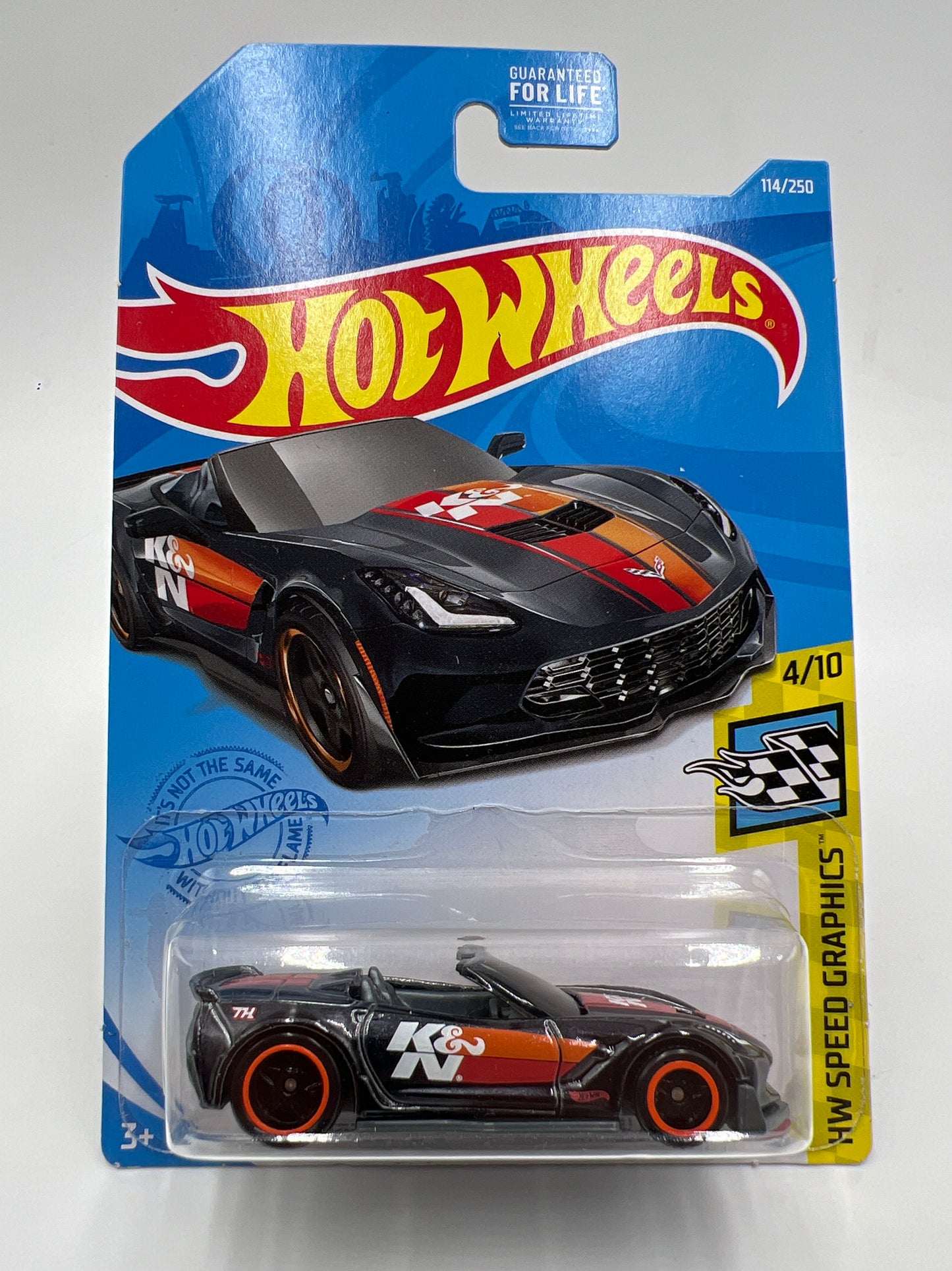 2021 Hot Wheels Super Treasure Hunt #114 Corvette C7 Z06 Convertible Black K&N W/Protector