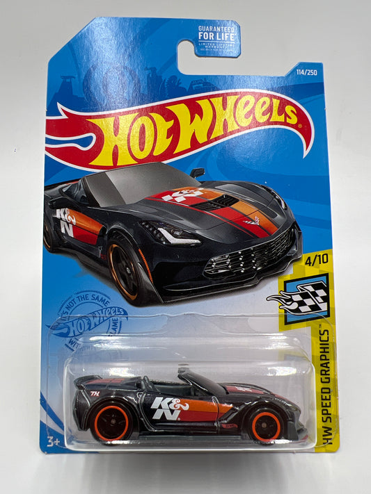 2021 Hot Wheels Super Treasure Hunt #114 Corvette C7 Z06 Convertible Black K&N W/Protector