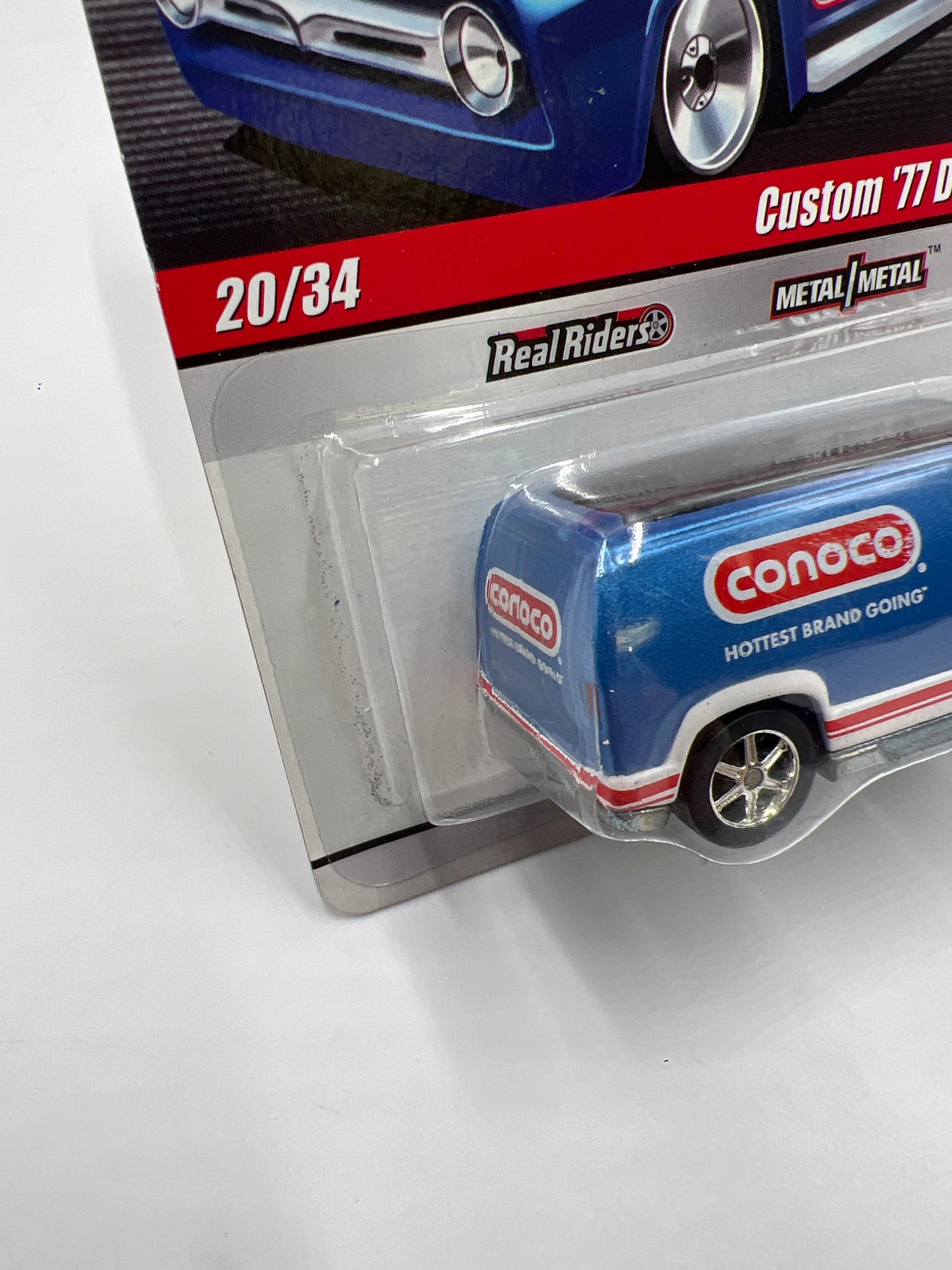 Hot Wheels Slick Rides #20 Custom 77 Dodge Van Conoco Blue Bad Card 242G