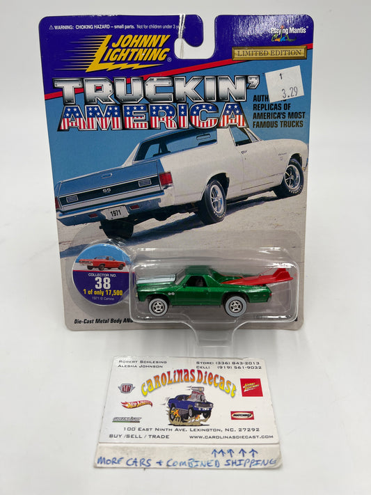 Johnny Lightning Truckin American #38 1971 El Camino Green 219A