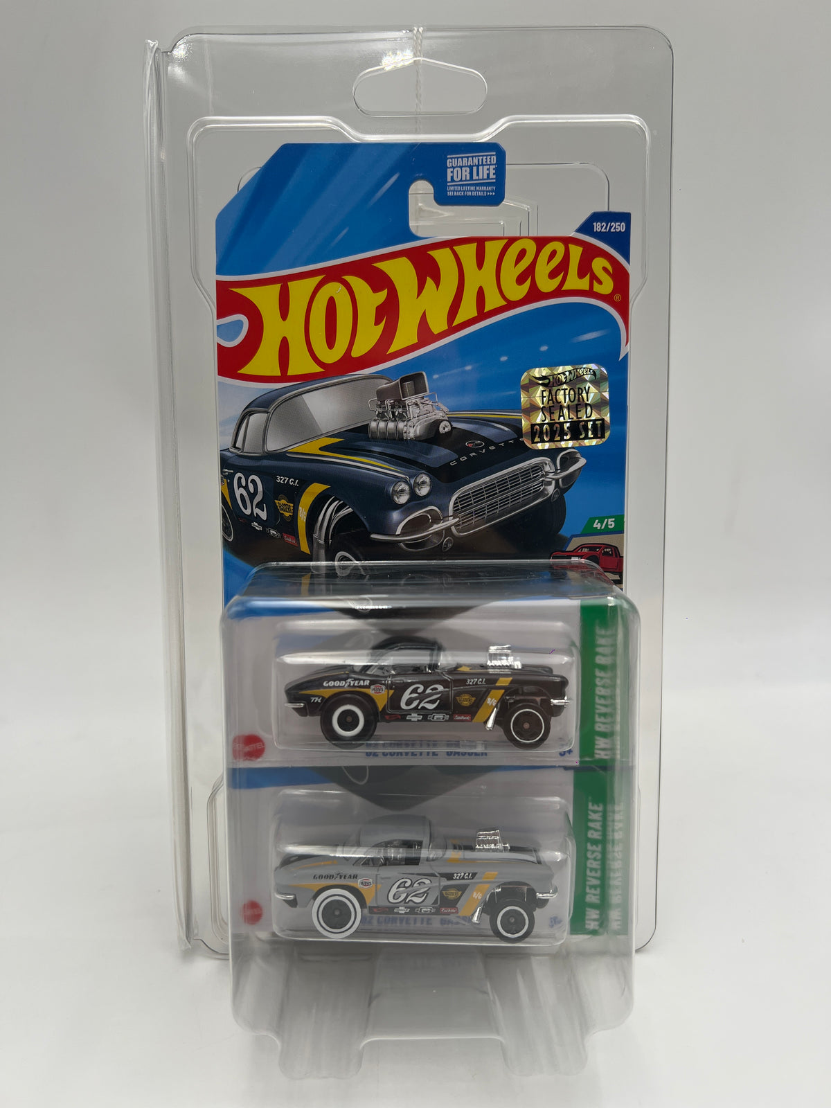 2025 Hot Wheels Factory Sealed Super Treasure Hunt & Mainline #182 62 Corvette Gasser W/Protector