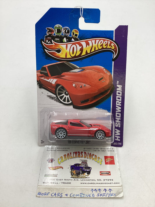 2013 Hot wheels #202 09 Corvette ZR1 Red 15B