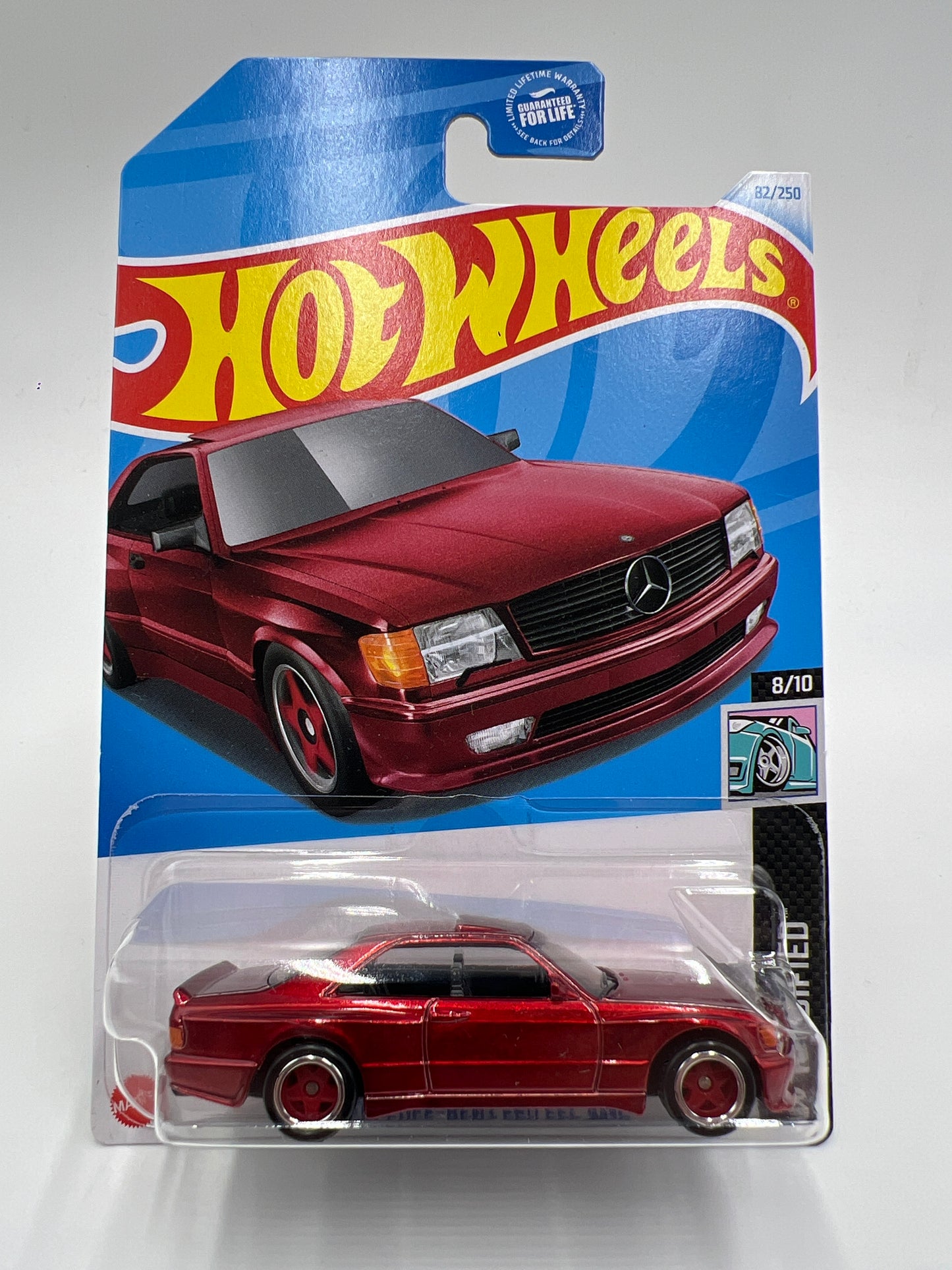 2024 Hot Wheels Super Treasure Hunt #82 89 Mercedes-Benz 560 SEC AMG Red W/Protector