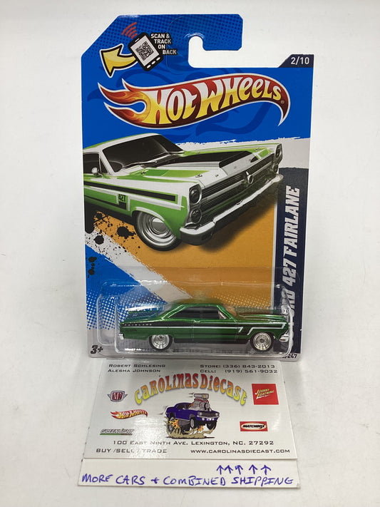 2012 Hot Wheels Super Treasure Hunt #112 66 Ford 427 Fairlane *Roof Rub* W/Protector