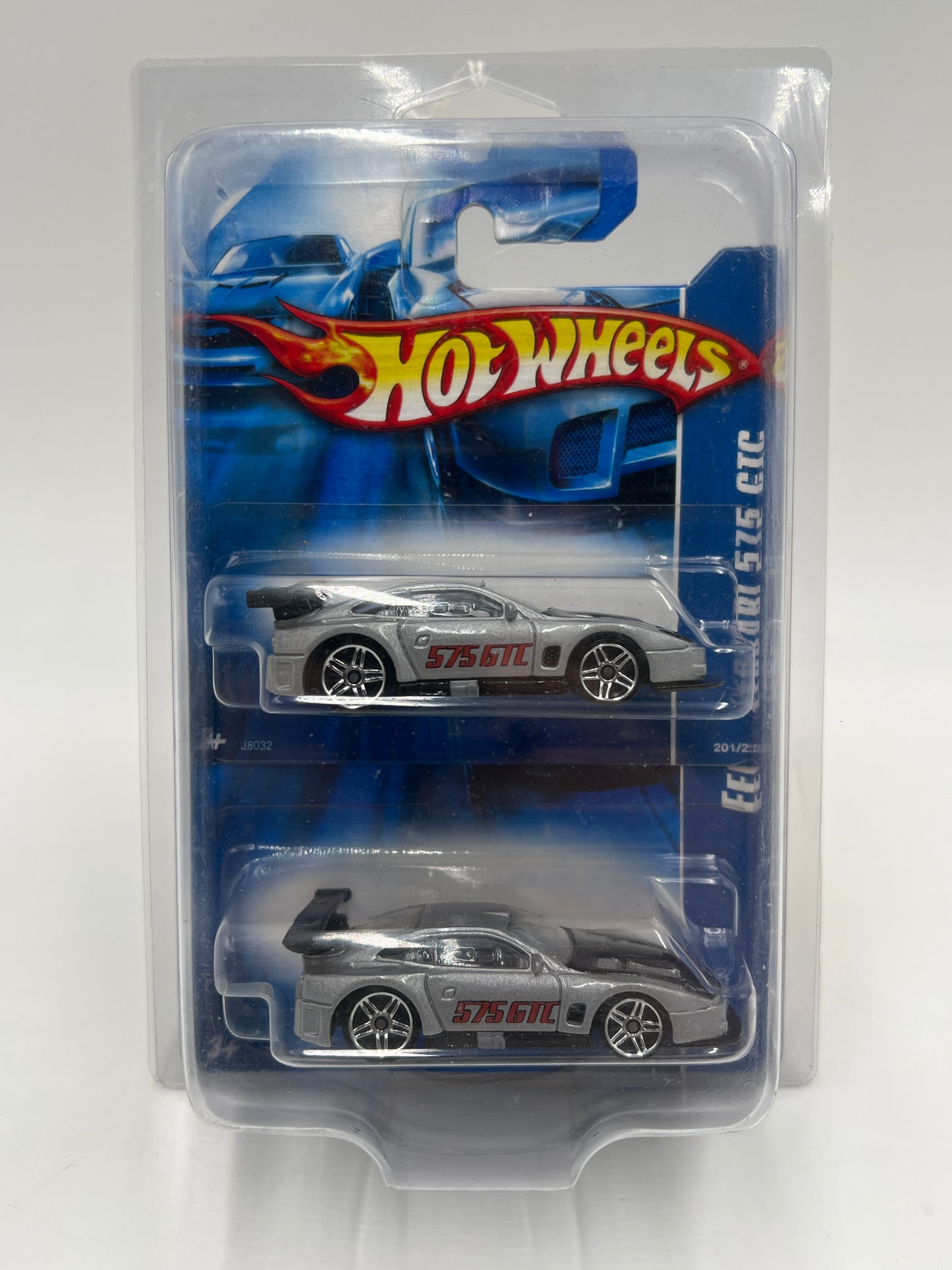 2006 Hot Wheels 2 Pack All Stars #201 Ferrari 575 GTC Silver Long & Short Card W/Protector SR