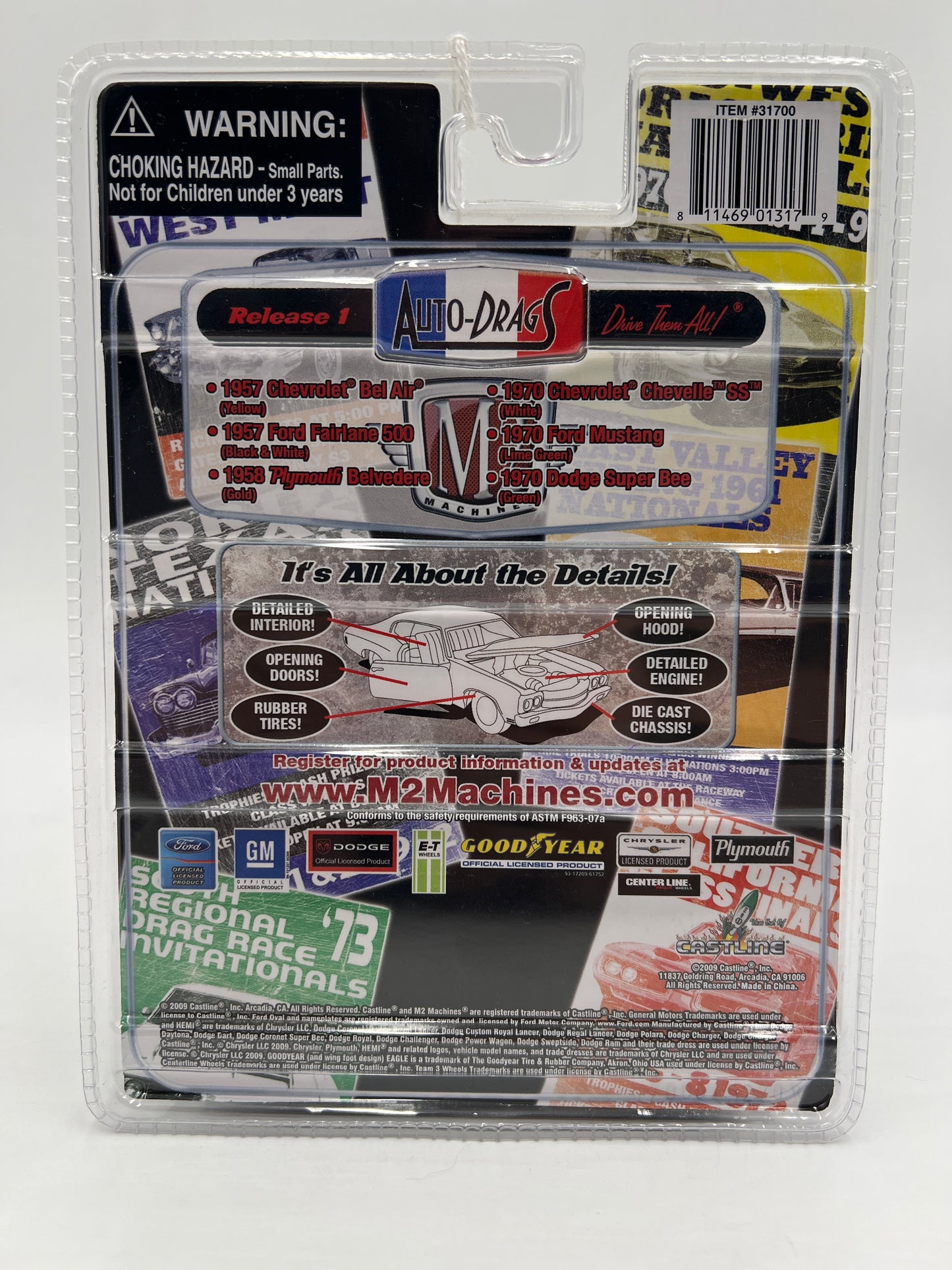 M2 Machines Auto-Drags 1970 Ford Mustang Green 09-02 188D