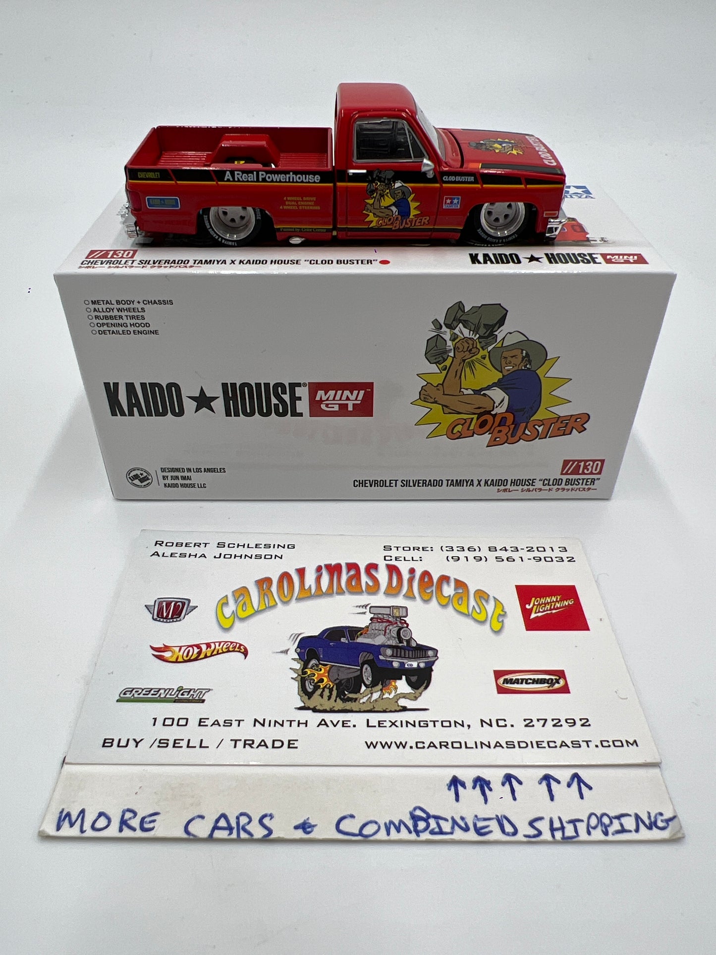 Mini GT x Kaido House #130 Chevrolet Silverado Tamiya x Kaido House Clod Buster Orange