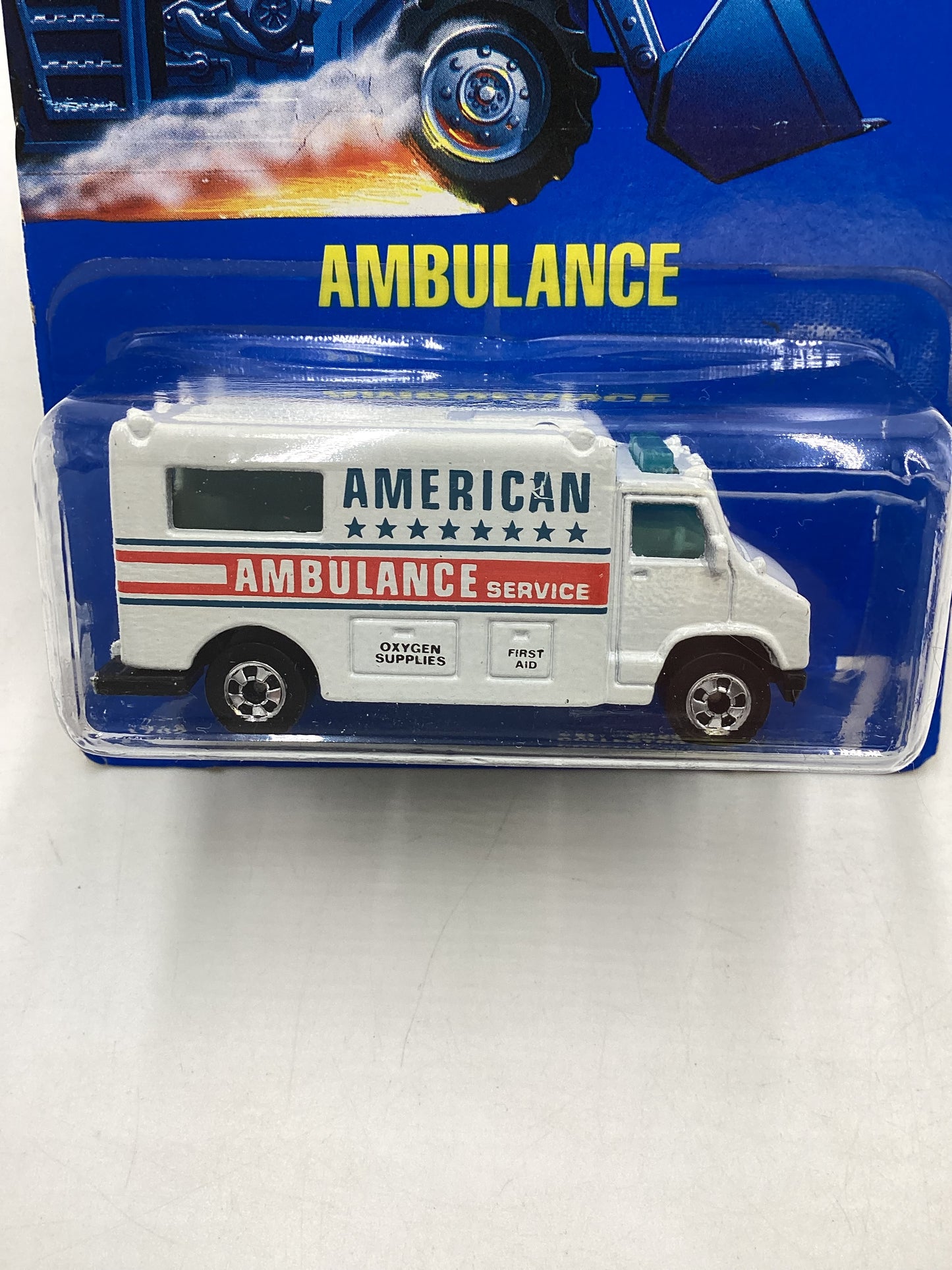 Hot Wheels Blue Card Collector No. 71 Ambulance White BW Wheels 239B