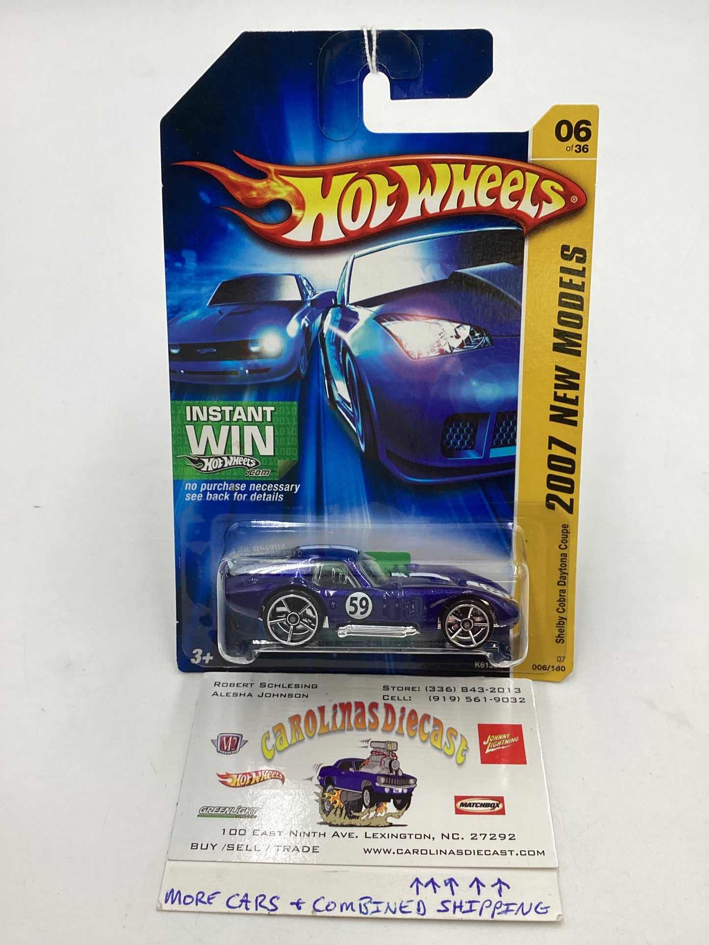 2007 Hot wheels New Models #006 Shelby Cobra Daytona Coupe Blue 29D