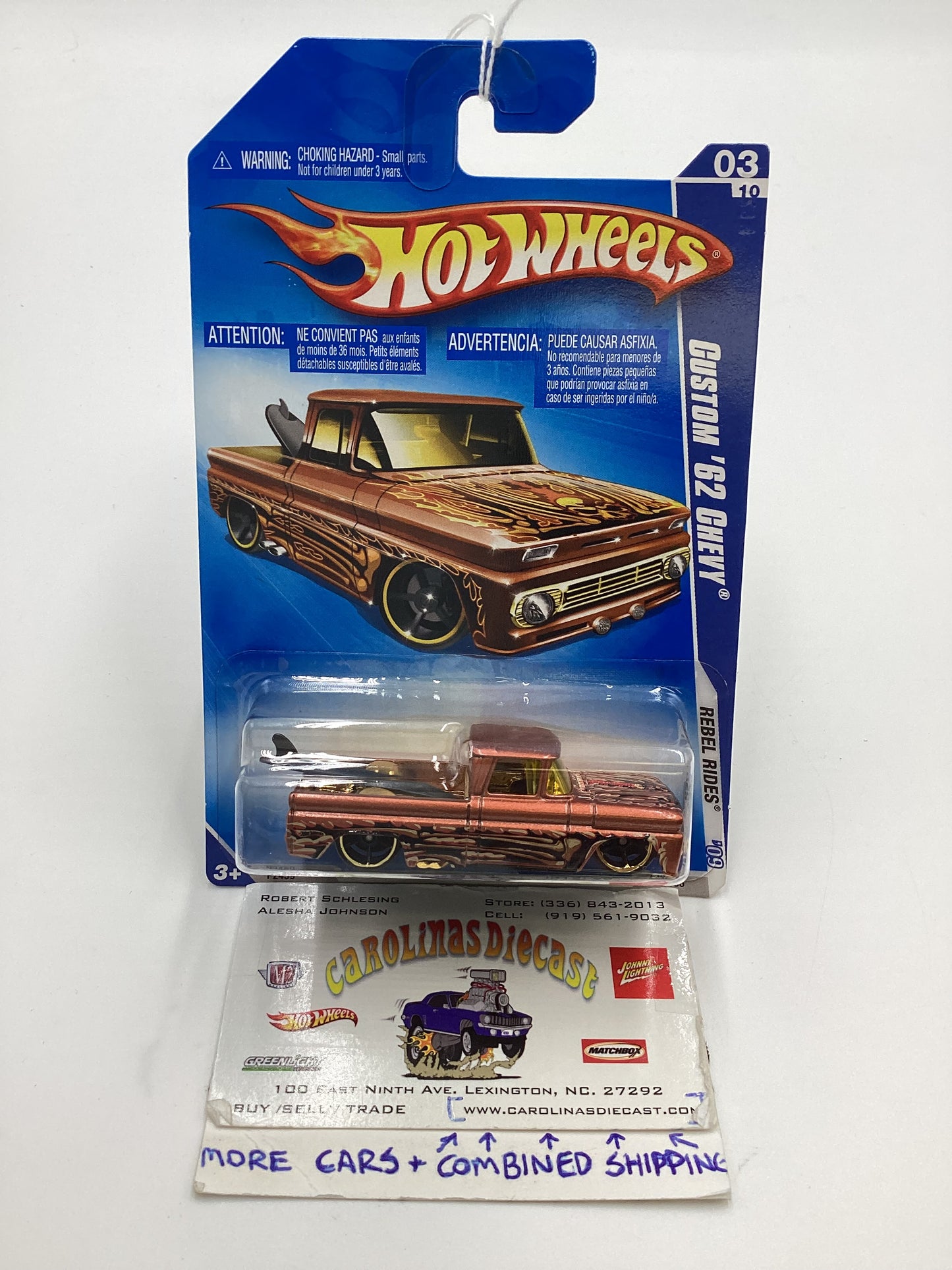 2009 Hot Wheels #139 Custom 62 Chevy Copper Intl. Card (SR)