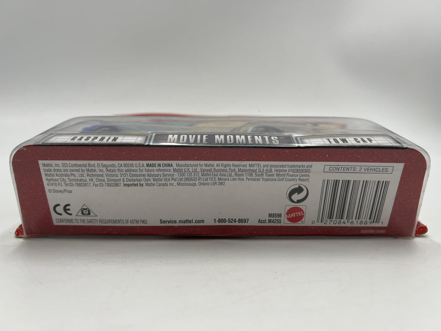 Disney Pixar The World Of Cars 2 Pack Movie Moments Gasprin & Tow Cap 142H