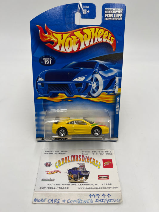 2001 Hot Wheels #191 Ferrari F355 Yellow 5SP Wheels