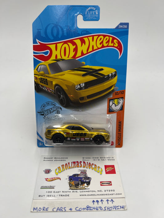 2020 Hot Wheels Super Treasure Hunt #234 18 Dodge Challenger SRT Demon Gold JEGS W/ Protector