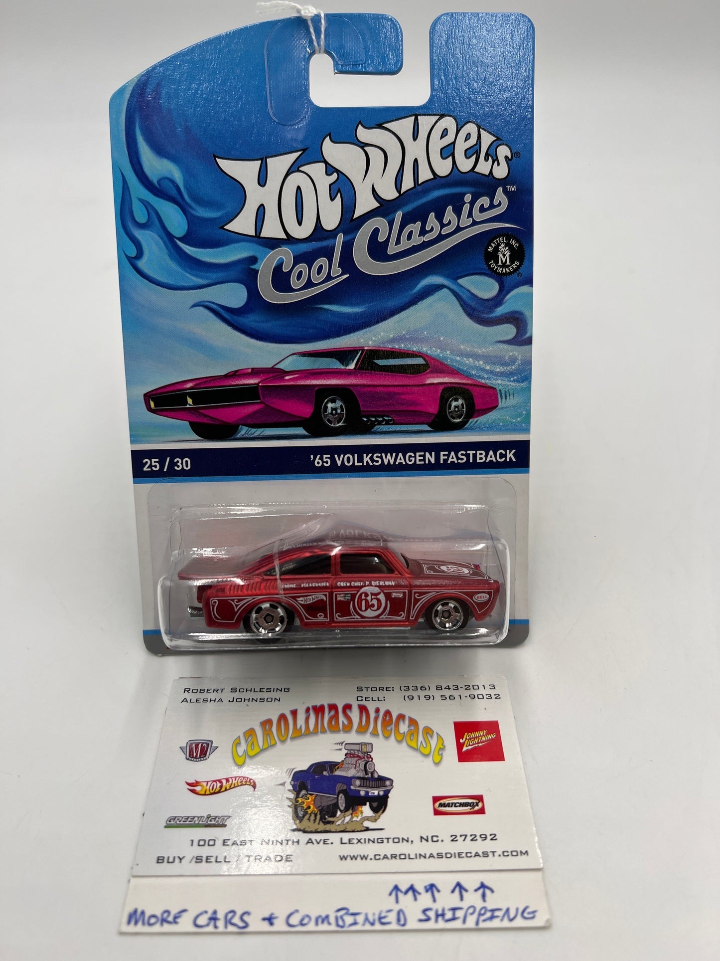 Hot Wheels Cool Classics #25 65 Volkswagen Fastback Red (Pink Car Card)