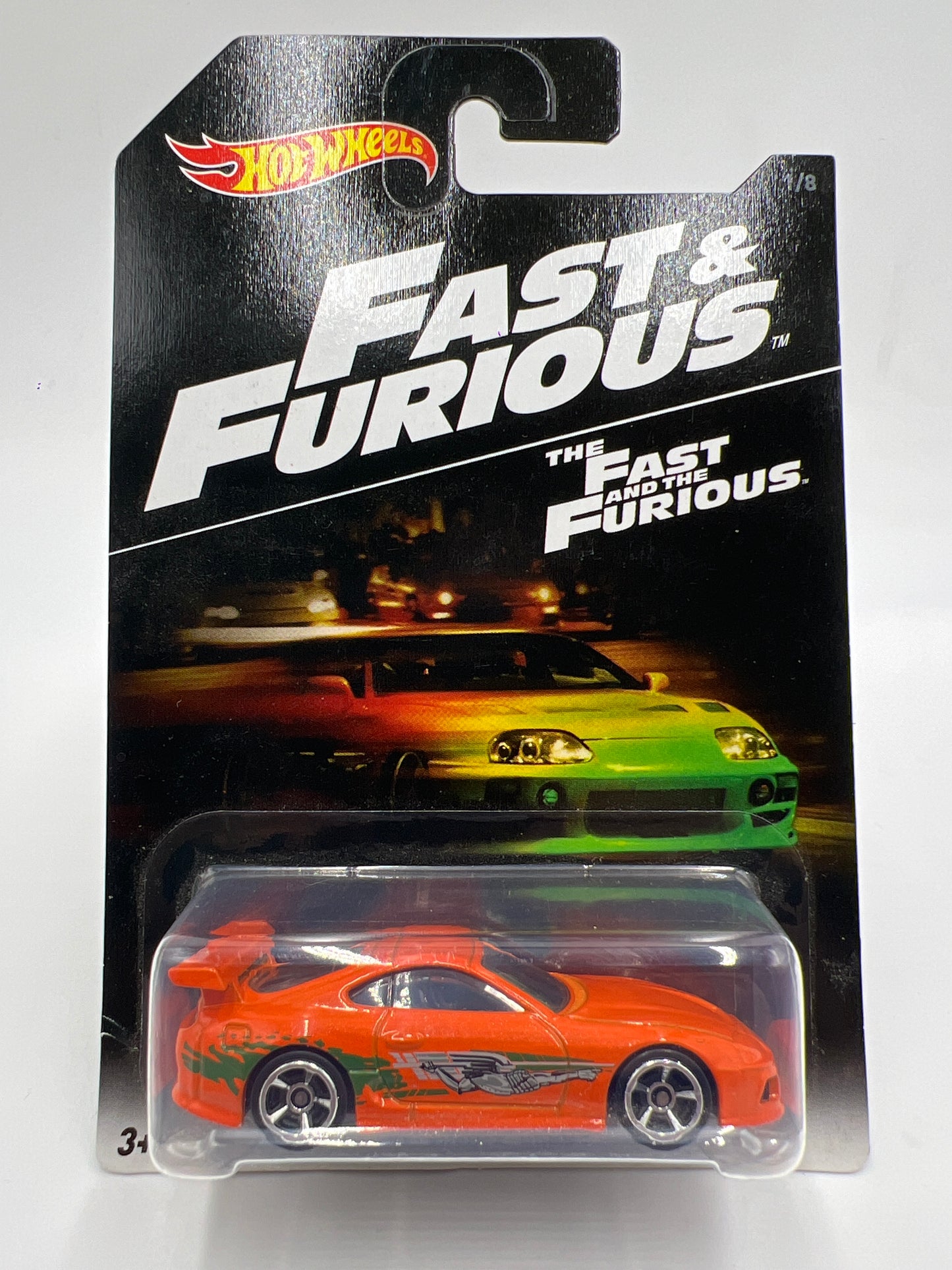 2016 Hot Wheels Fast & Furious #1 94 Toyota Supra Orange W/Protector