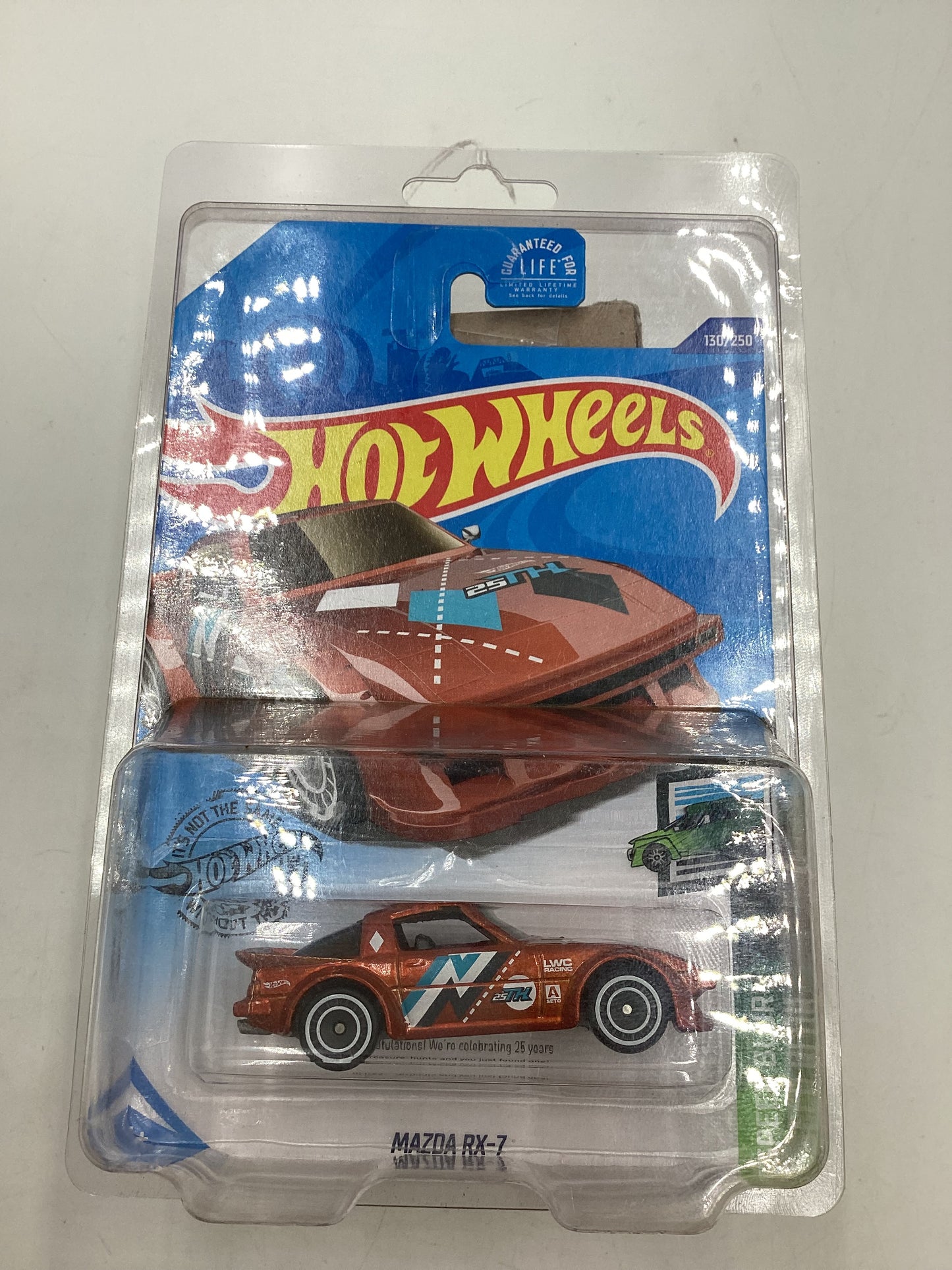 Hot Wheels 2021 Super Treasure Hunt Mazda RX7 Orange #130 W/Protector