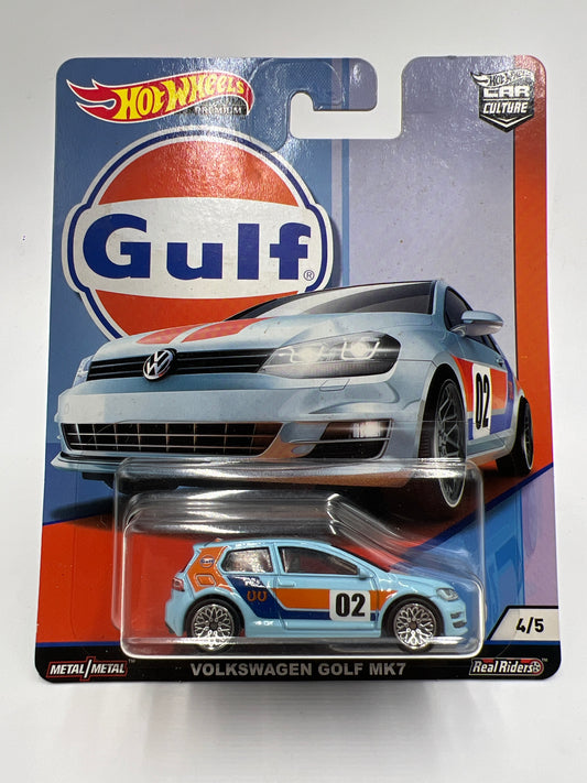 Hot Wheels Premium Car Culture Gulf #4 Volkswagen Golf MK7 W/Protector