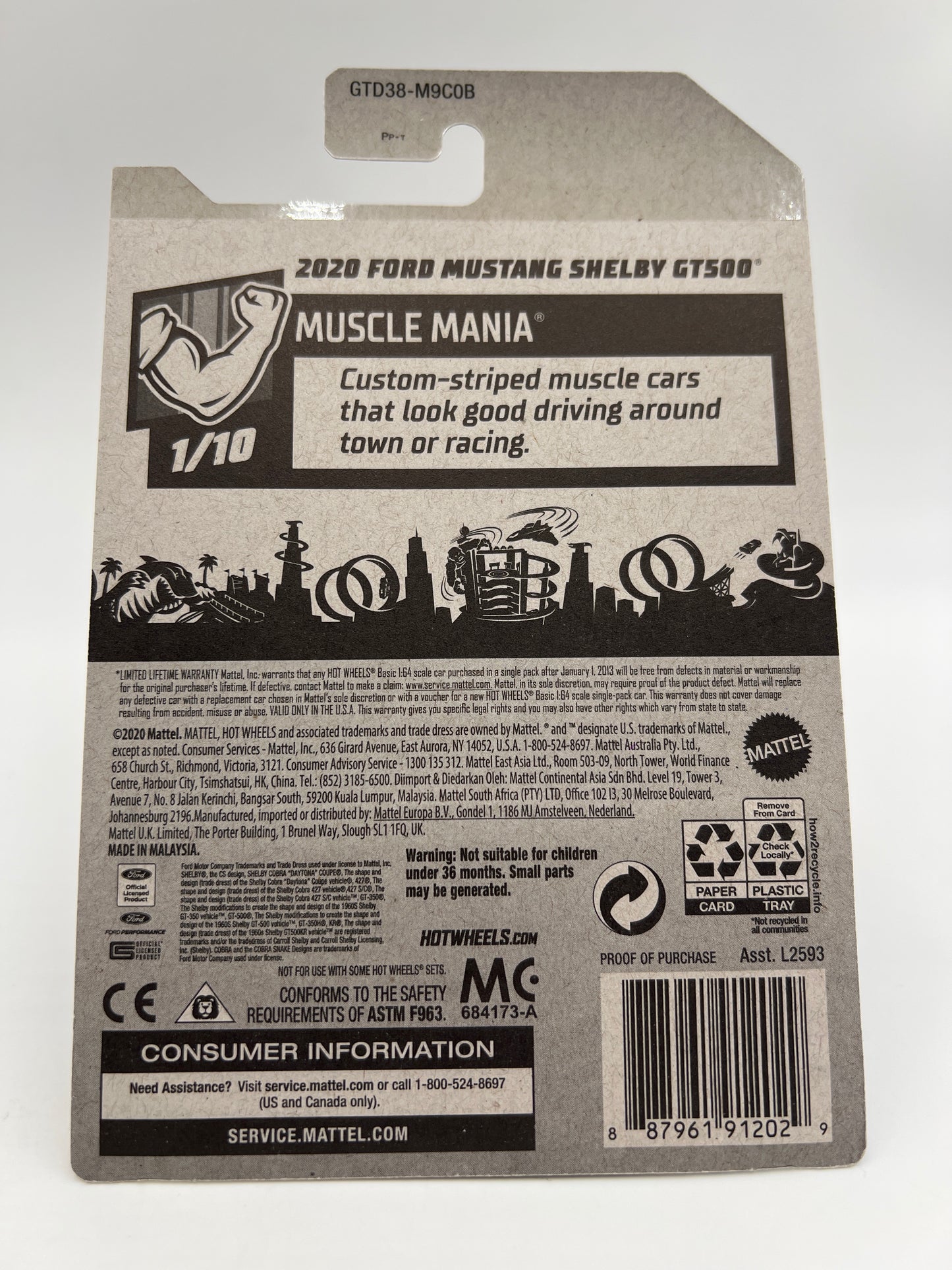 Hot Wheels GameStop Exclusive #248 2020 Ford Mustang Shelby GT500 Red W/Protector