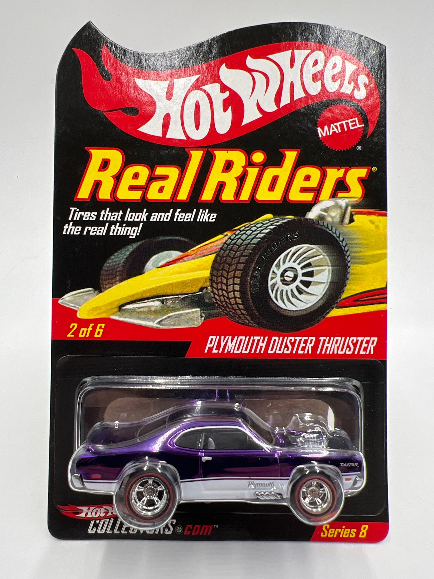 Hot Wheels RLC Real Riders Series 8 #2 3370/6500 Plymouth Duster Thruster Purple W/Protector