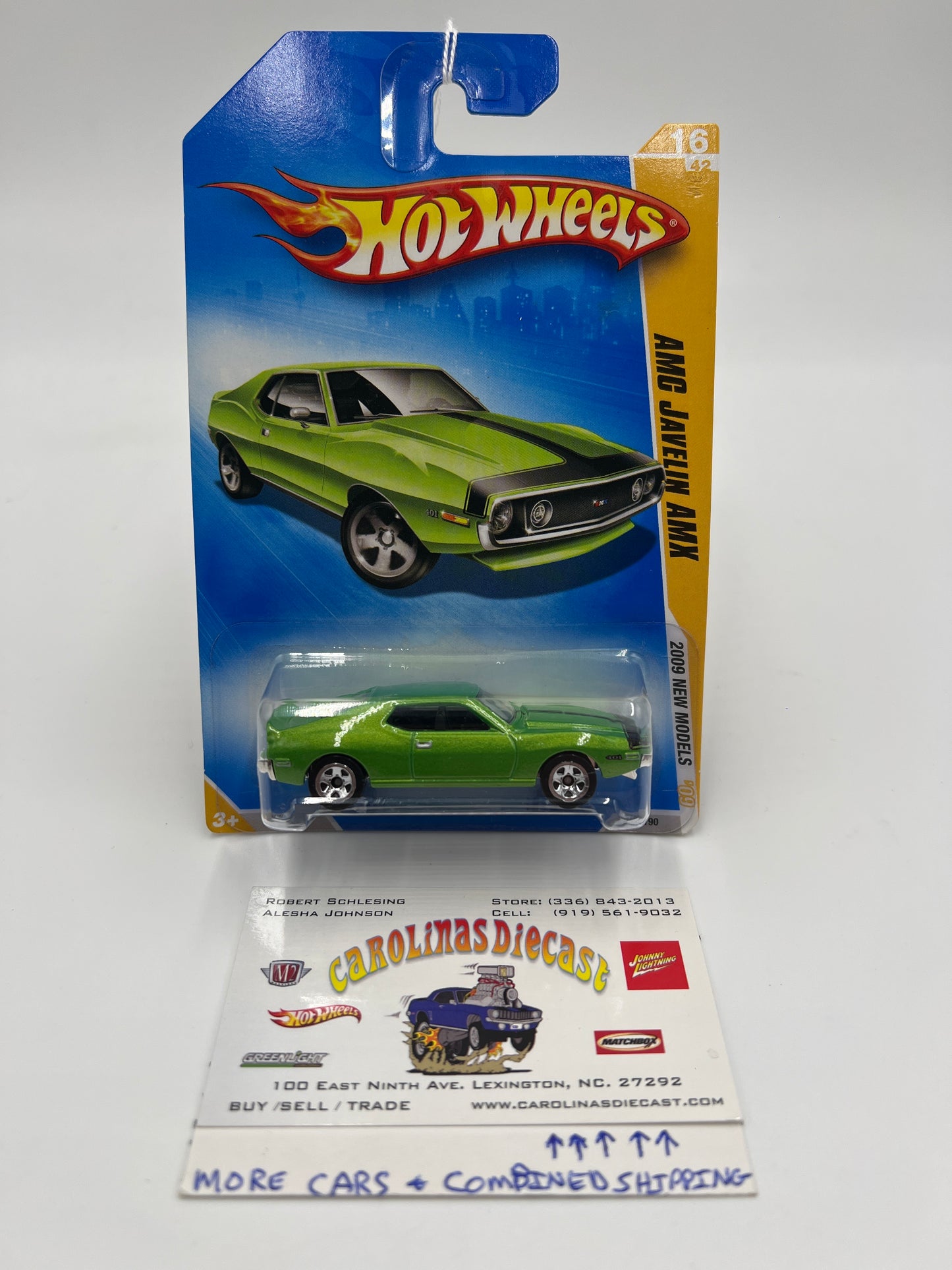 2009 Hot Wheels New Models #16 AMC Javelin AMX Green 46A