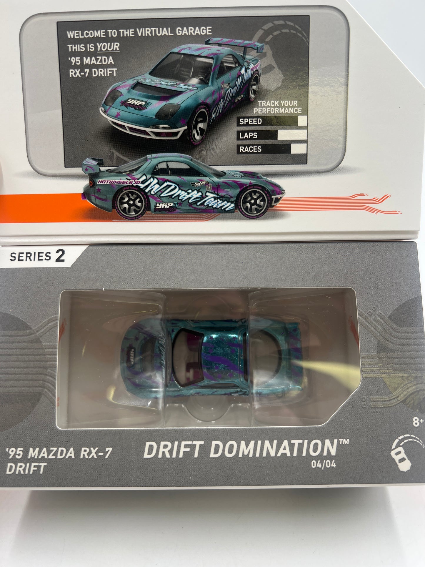 Hot Wheels iD 95 Mazda RX-7 Drift Light Blue Series 2 Opened