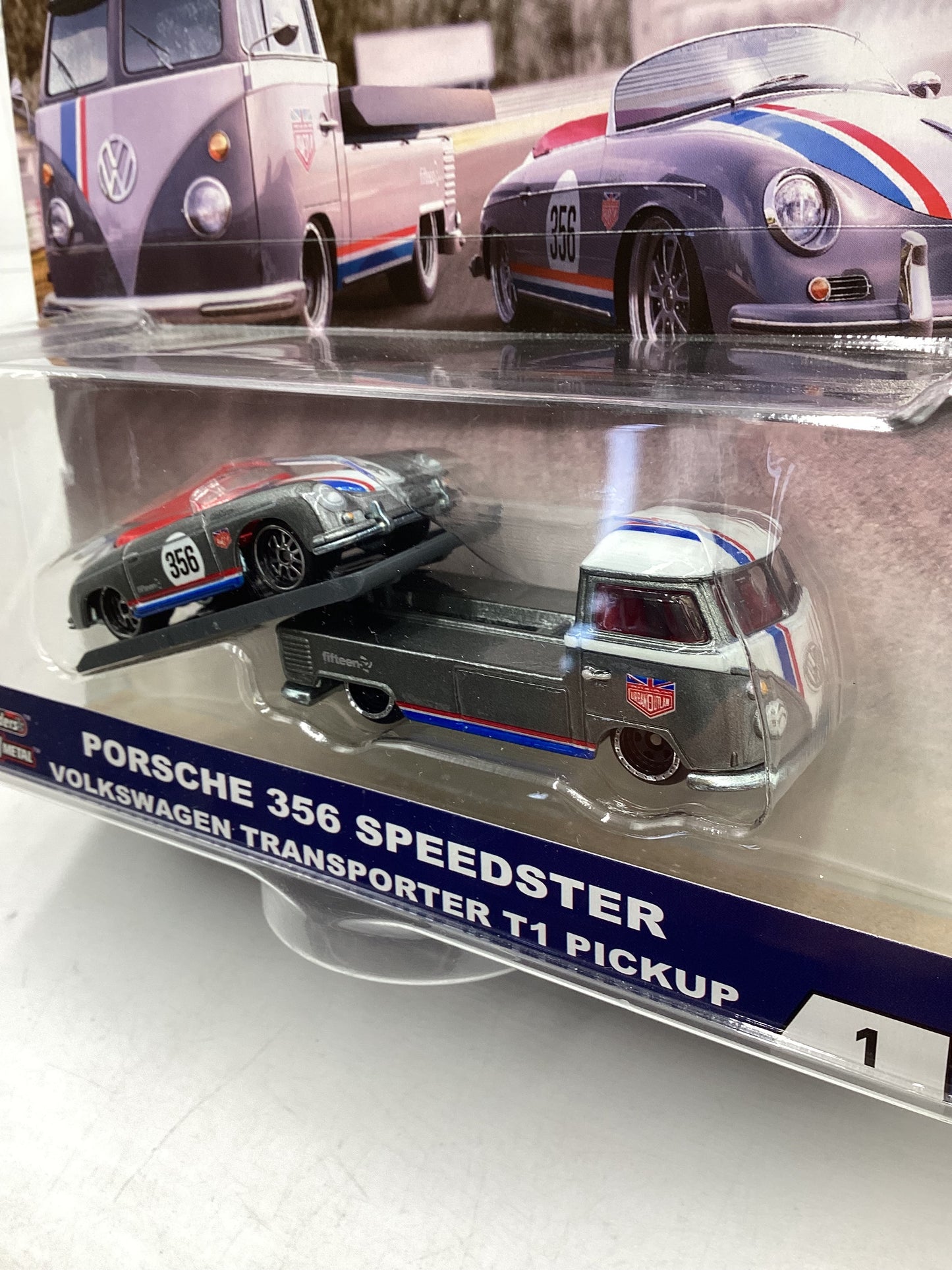 2018 Hot Wheels Team transport #1 Porsche 356 Speedster & Volkswagen Transporter T1 Pickup with Protector