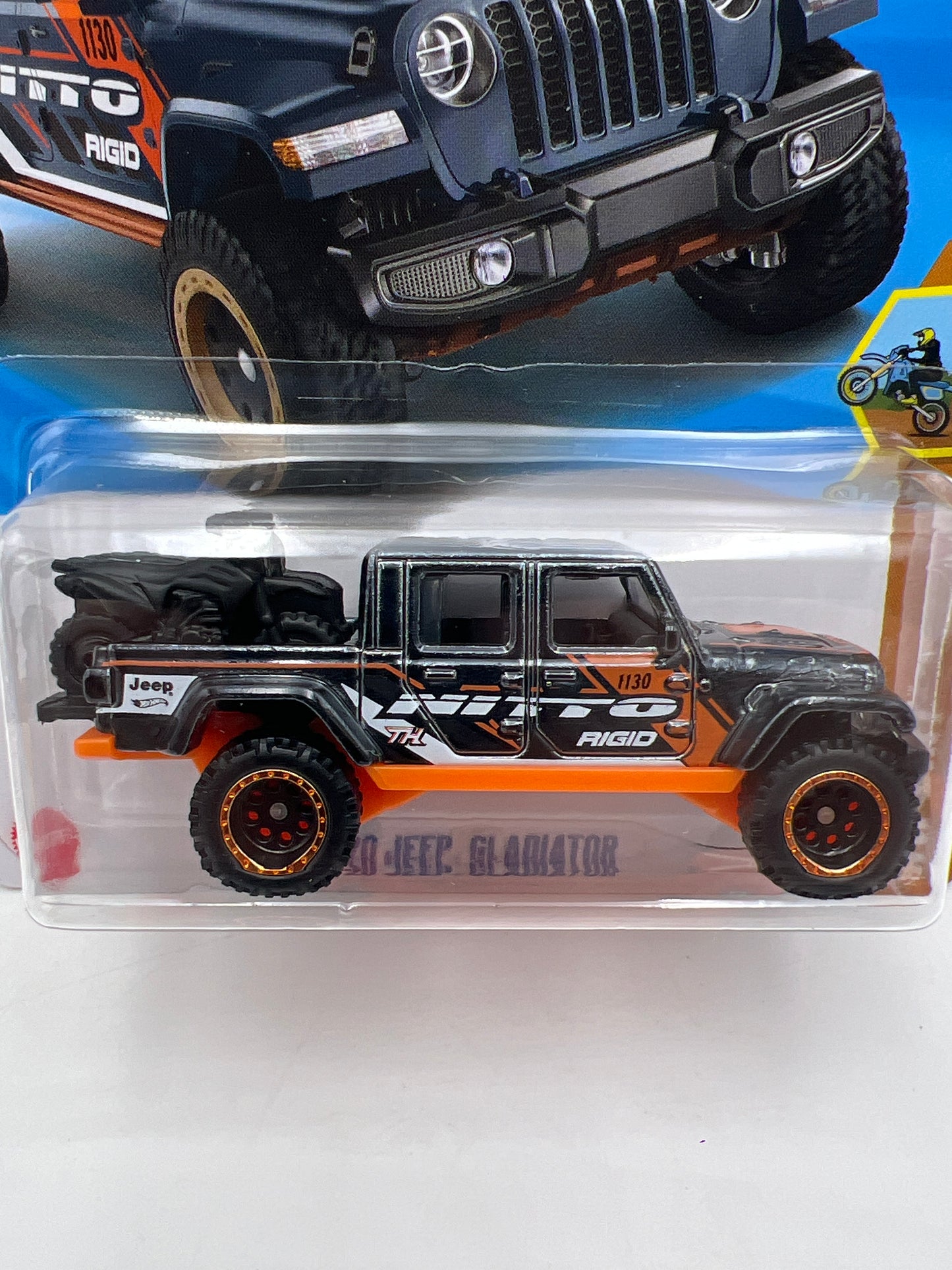2025 Hot Wheels Super Treasure Hunt #130 20 Jeep Gladiator Nitto W/Protector Cracked Blister/J Hook Crease