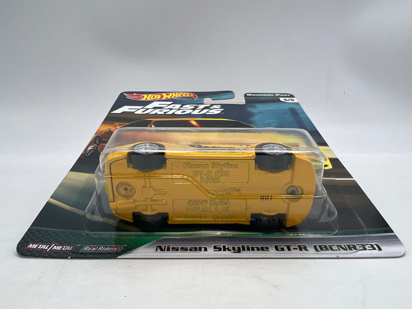 Hot Wheels Fast & Furious Original Fast #5 Nissan Skyline GT-R BCNR33 Yellow W/Protector