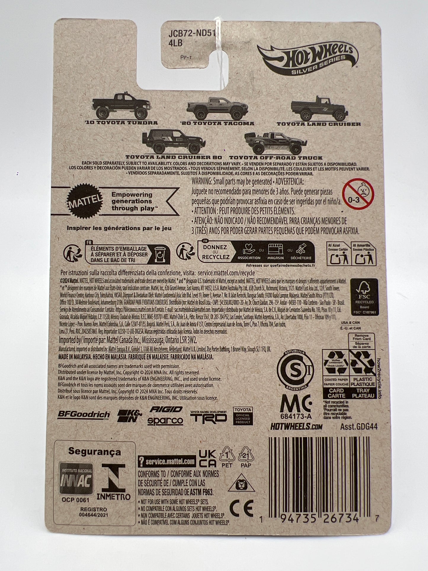 2025 Hot Wheels Silver Series Toyota Set #2 20 Toyota Tacoma Green 163B