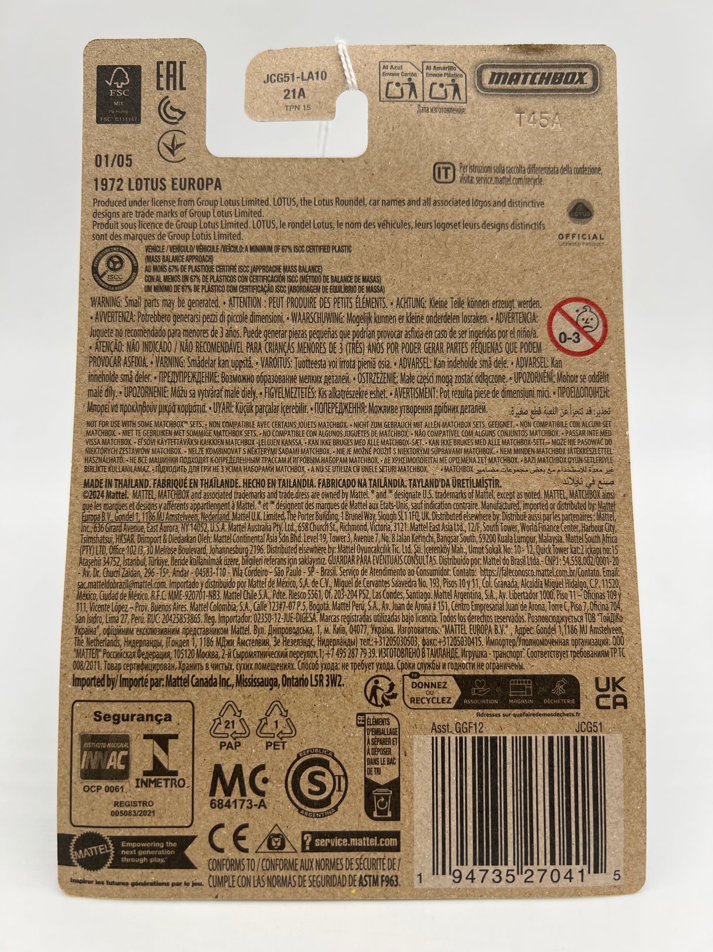 2025 Matchbox Themed Sports Cars #1 1972 Lotus Europa White 156N