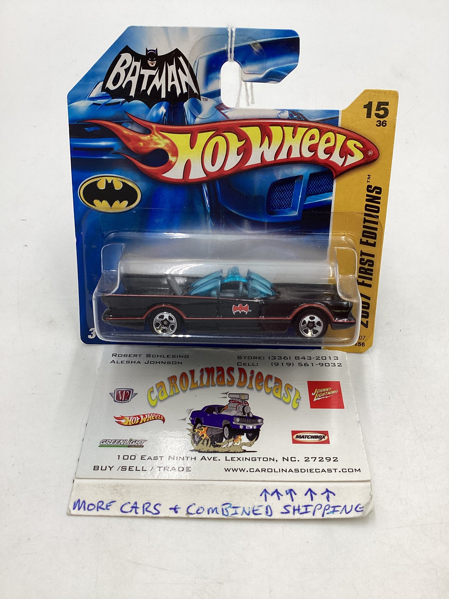 2007 Hot Wheels #015 Short Card TV Batmobile 119E