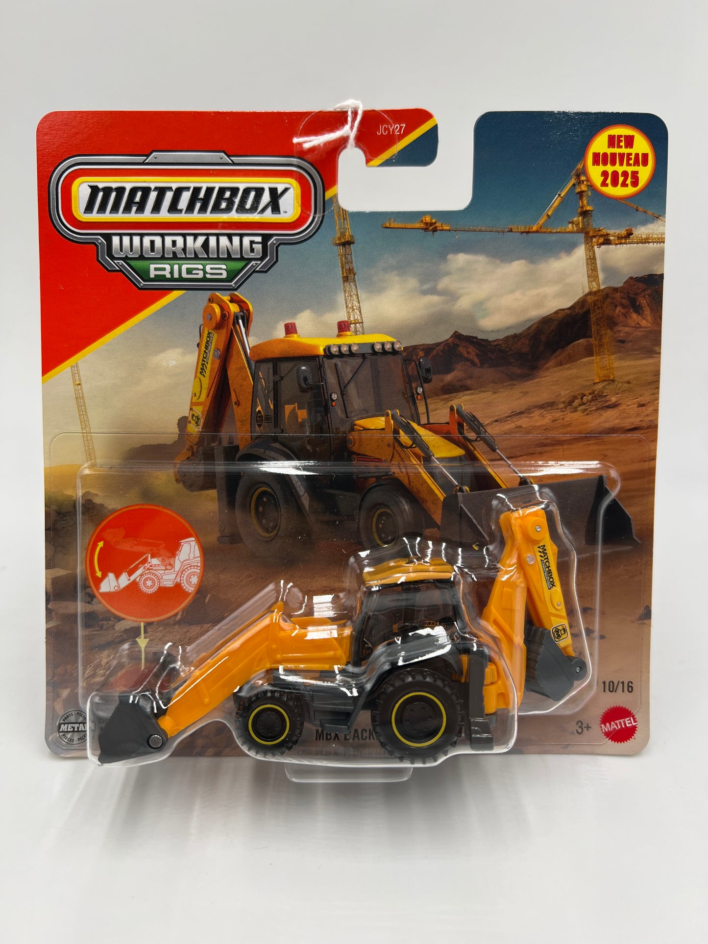 2025 Matchbox Working Rigs #10 MBX Backhoe 168G