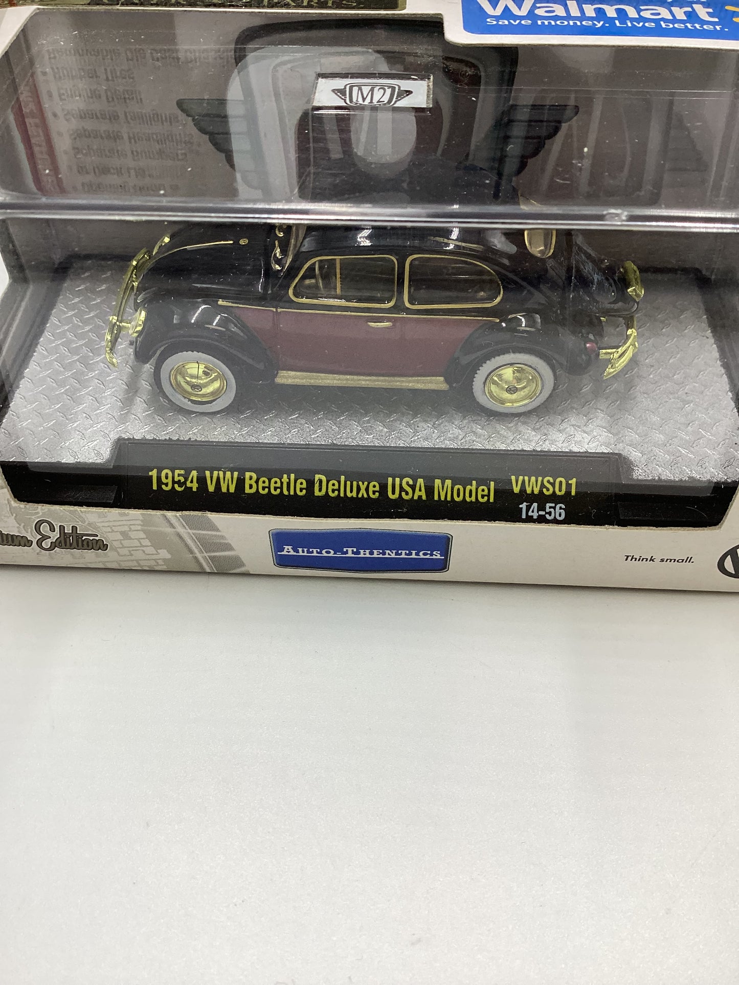 M2 Machines Walmart Exclusive 1954 VW Beetle Deluxe USA Model VWS01 Chase with protector (2)