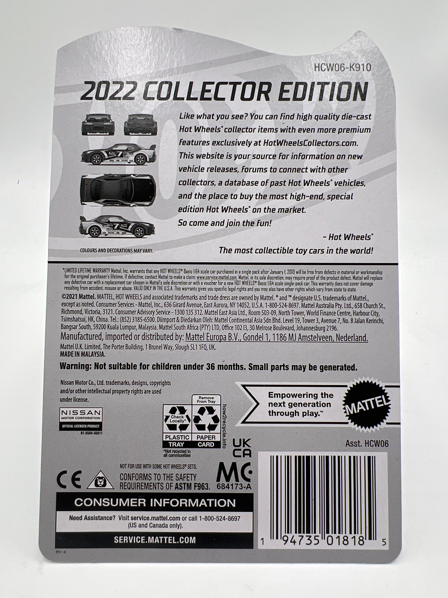 2022 HW Legends Tour 1/1 ERROR No Side Tampos Nissan Skyline GT-R R32 W/Protector