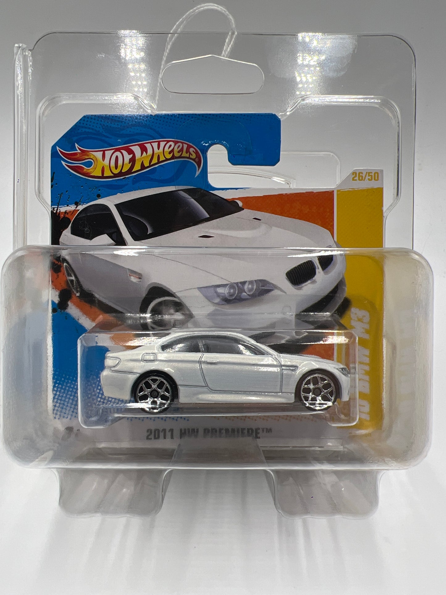 2011 HW Premiere #26 10 BMW M3 White Short Card W/Protector
